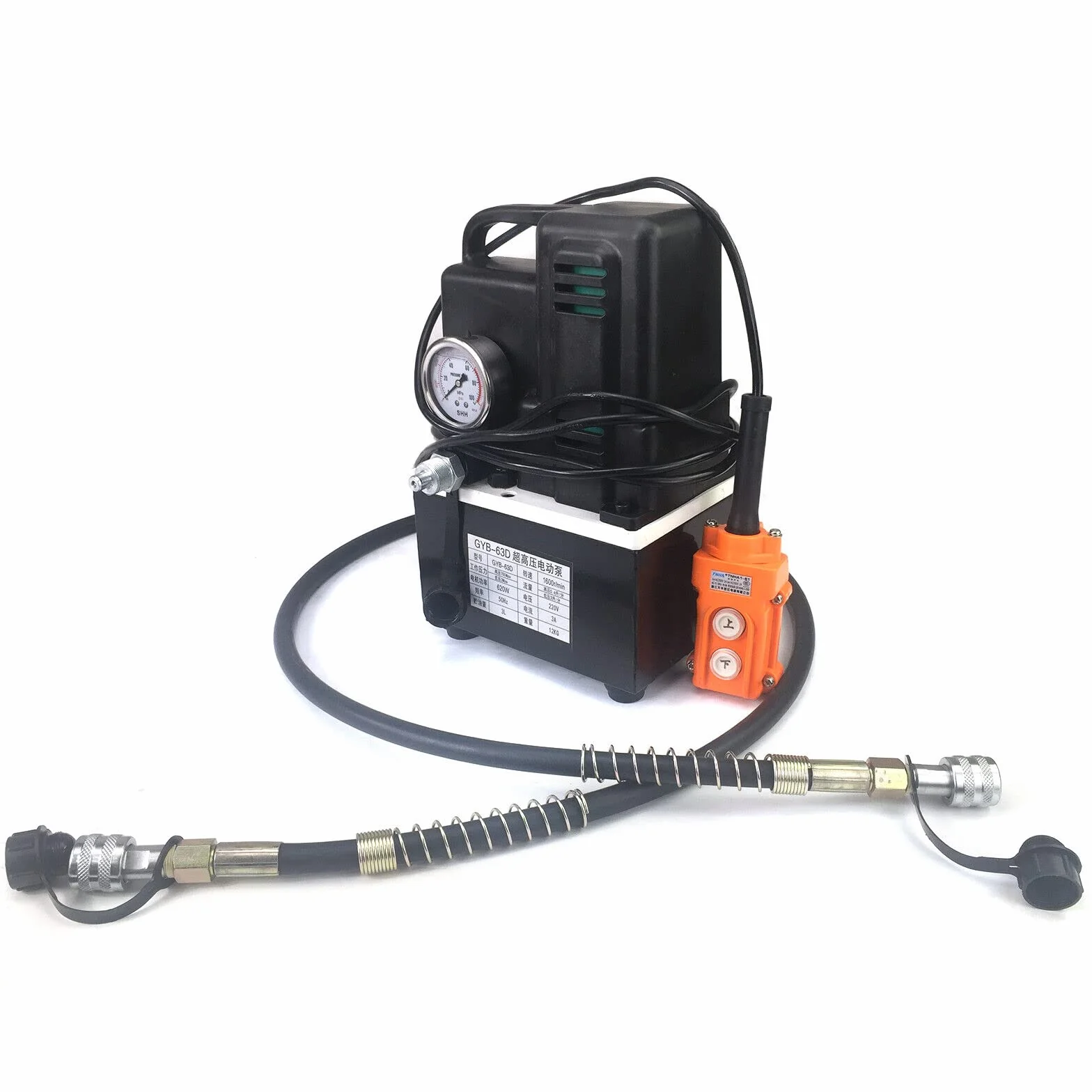 Elektryczna pompa hydrauliczna 700 bar 220 V czarna, kompaktowa pompa wysokociśnieniowa do wszechstronnych zastosowań. Lekka, wydajna i niezawodna do zadań hydraulicznych