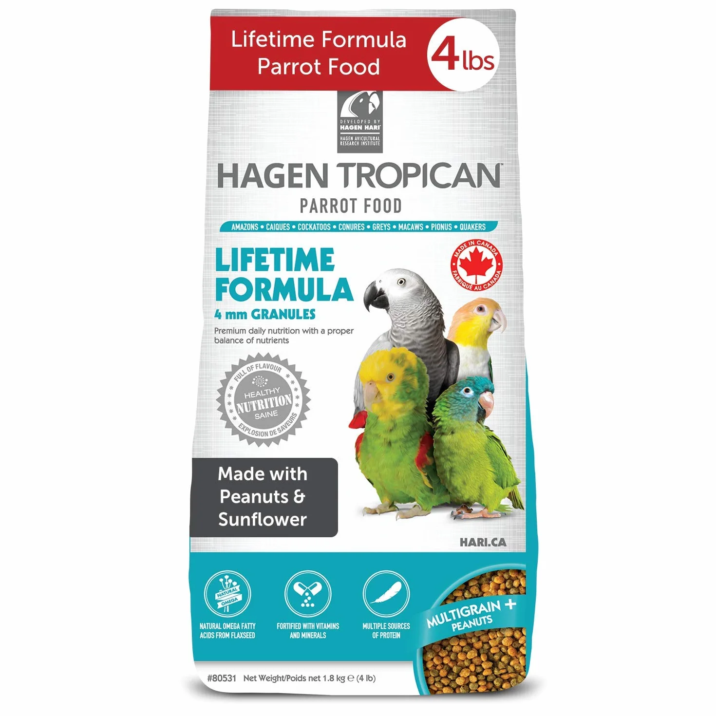 Tropican Granulat mieszany do papugi, 1,8 kg