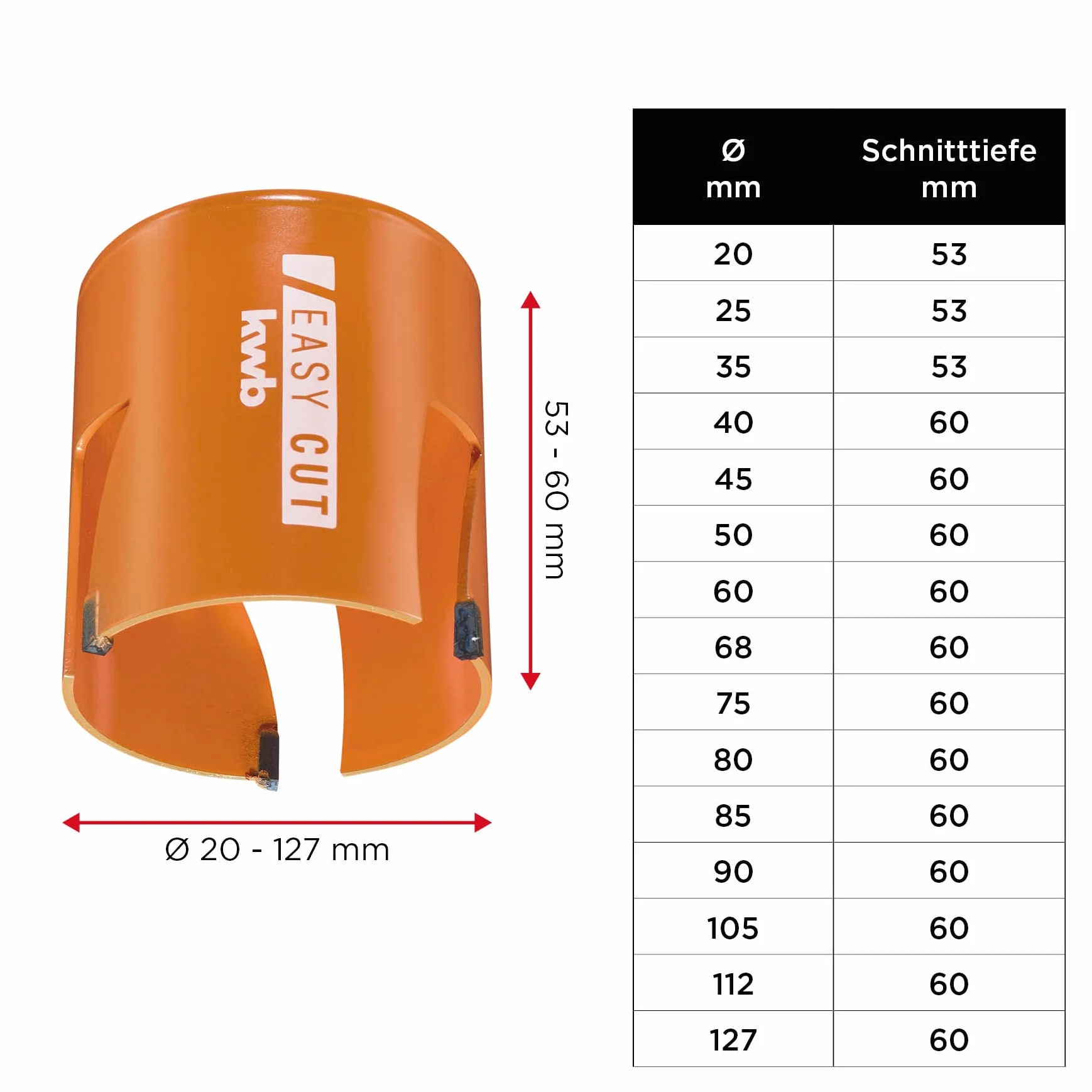 Kwb Otwornica Ø 85 mm z zębami lutowanymi szlifowanymi diamentowo wiertło centrujące 6 mm