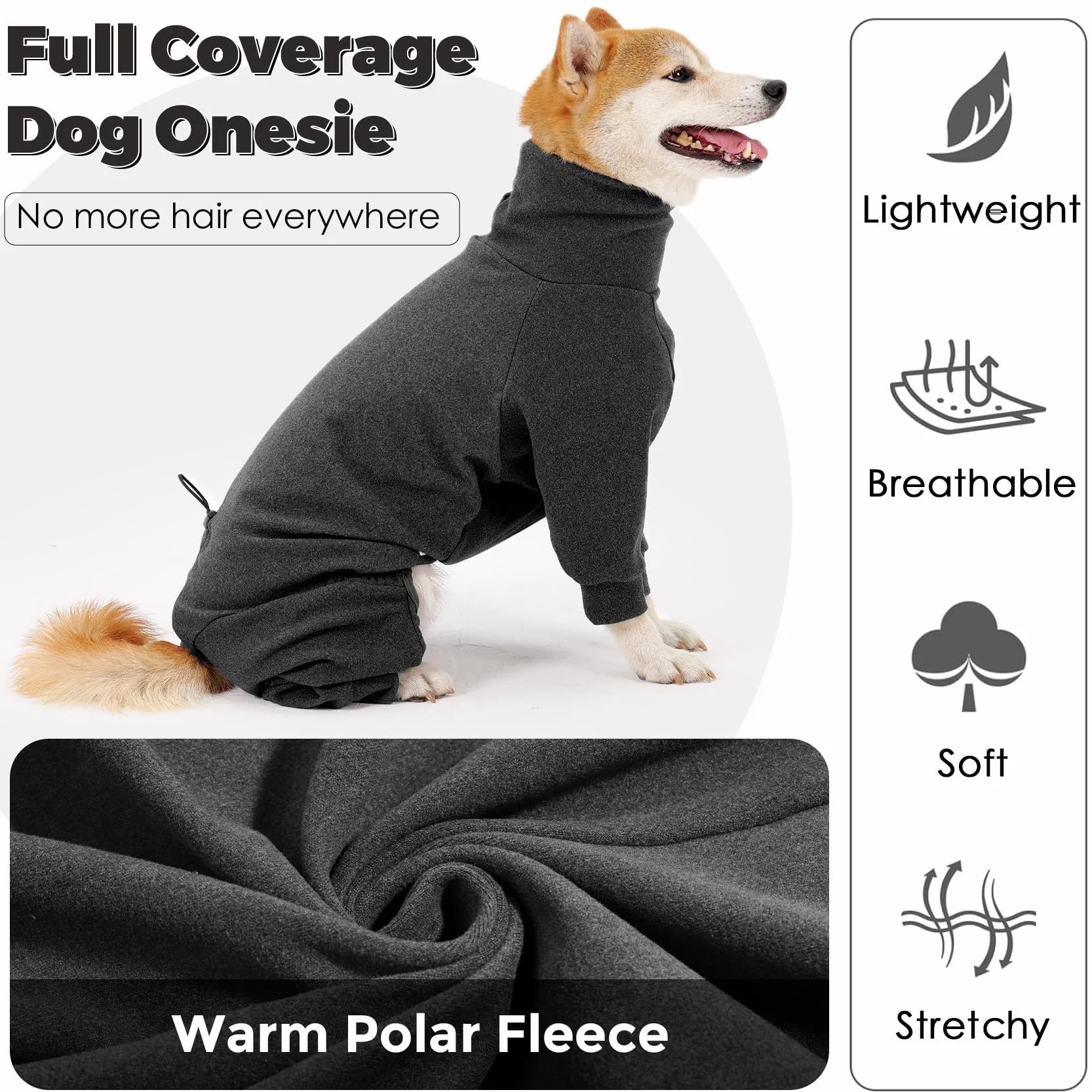 Dotoner Polarowy sweter dla psa, płaszcz zimowy dla psa, płaszcz dla psa, duże psy, kurtka polarowa z nogami, płaszcz kąpielowy dla małych, średnich zwierząt domowych, odzież dla psa, Chihuahua
