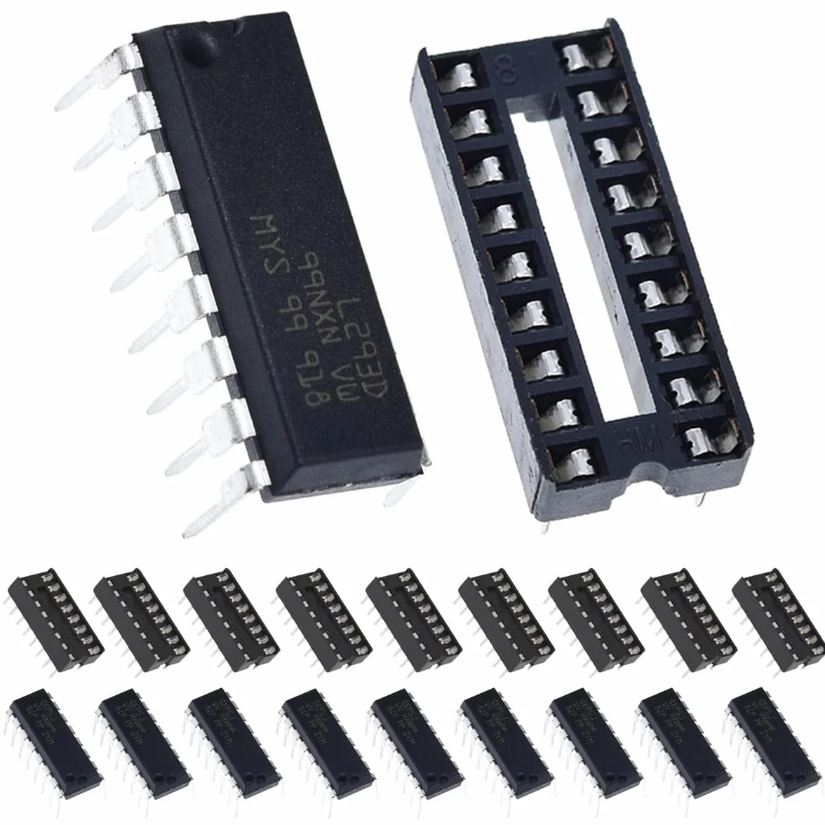 Sterownik silnika krokowego L293D DIP16 4-kanałowy sterownik silnika chip do Arduino z 10 gniazdami 16P IC