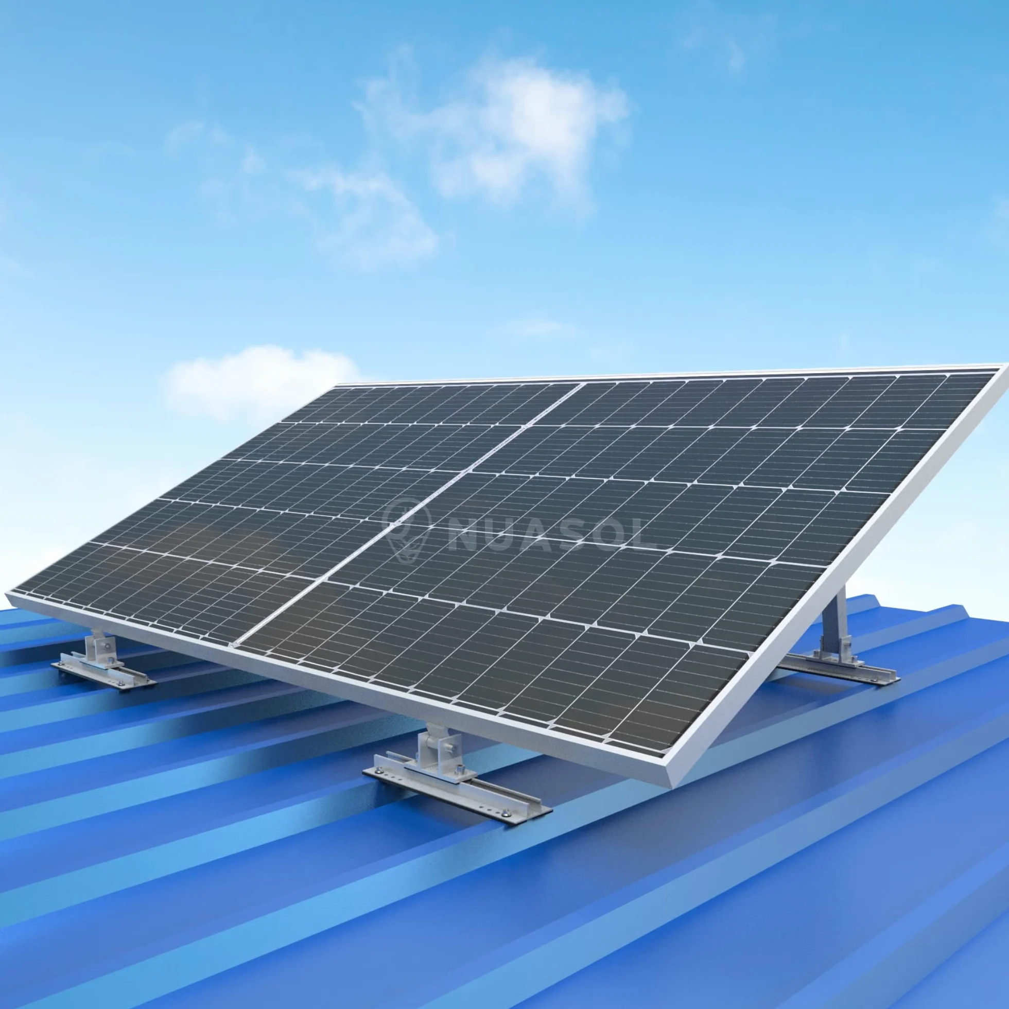 Wspornik modułu solarnego, płaski dach balkonowy, regulowany w zakresie 15°-30°, panel słoneczny, uniwersalny montaż na ścianie, płaski dach, moduły PV, łatwy montaż, kolor srebrny