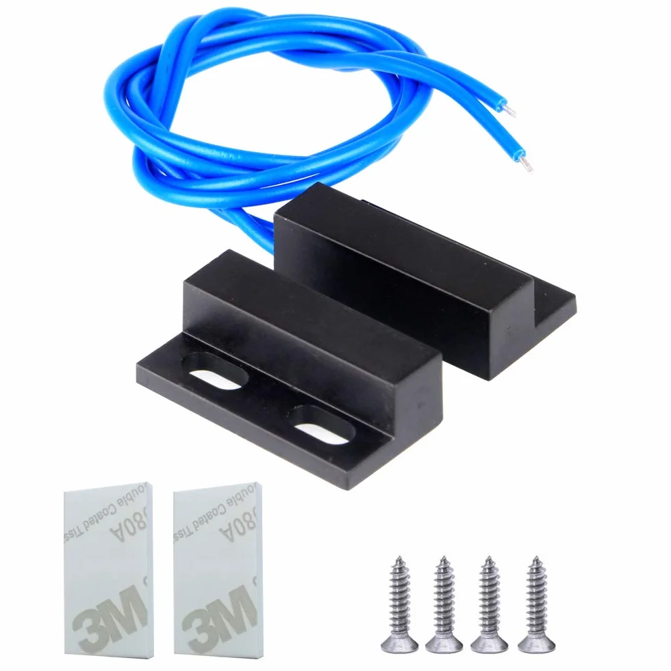 Gebildet Normalnie Otwarty Przełącznik Magnetyczny z Przewodem, 1 Zestaw do Zabudowy Okiennej, Czujnik Kontaktowy, alarm 100V-240V, Magnetyczny Przełącznik Kontaktronowy (obudowa ze stopu aluminium)