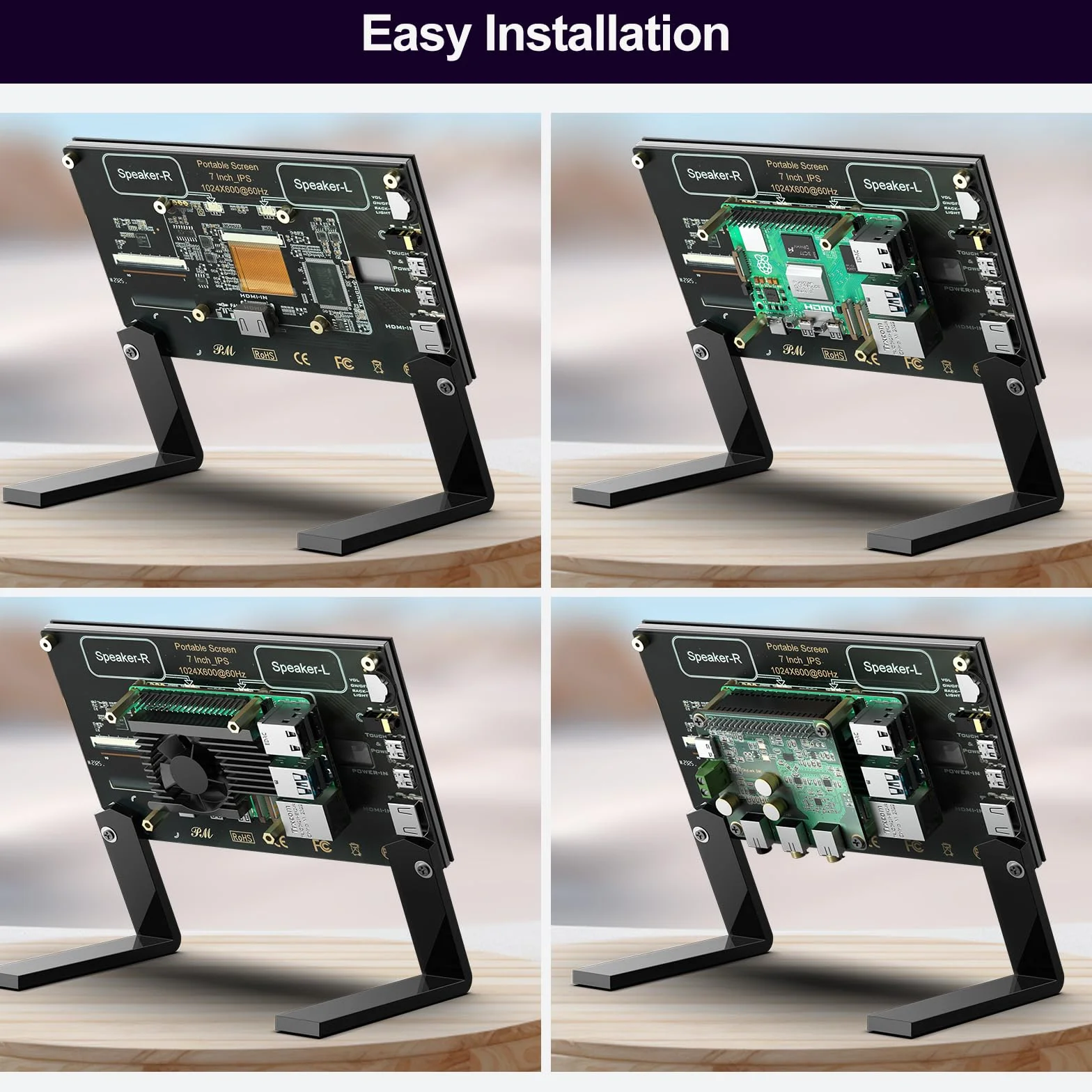 InnoMaker 7-calowy Wyświetlacz LCD IPS 1024x600 HDMI do Raspberry Pi 5/4B/3B+/3B/B+