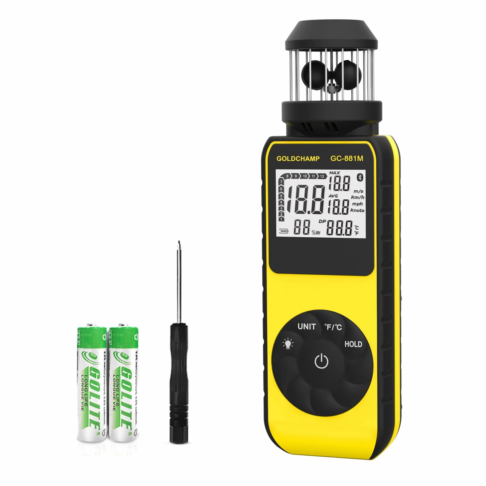 Anemometr TESTO, cyfrowy miernik wiatru z kierunkiem 360°, pomiar prędkości 0,7 ~ 42 m/s, prędkość powietrza, kompas, temperatura (℃/℉), MAX/AVG HVAC, żeglowanie, strzelanie