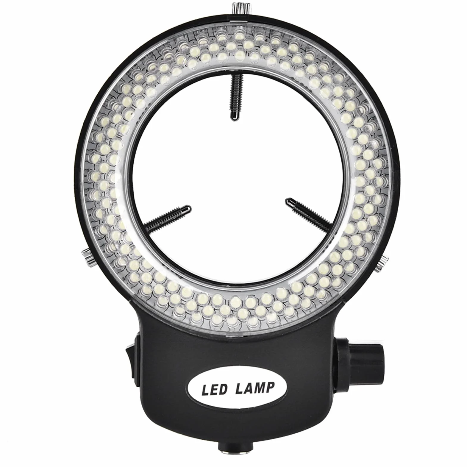 Oświetlenie pierścieniowe LED, regulowane w kolorze białym 144 Oświetlacz pierścieniowych lamp LED do mikroskopu stereo i aparatu (czarny)