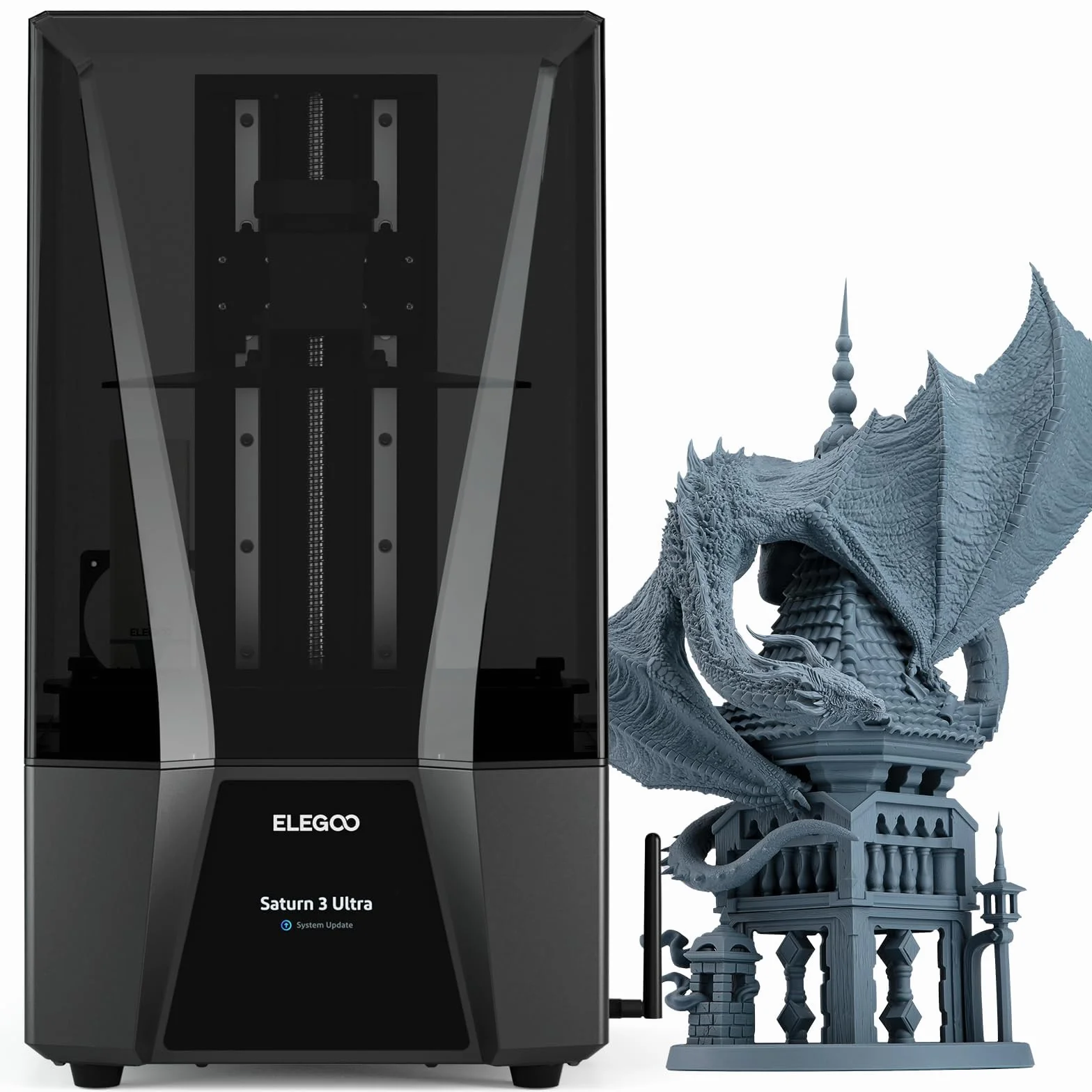 ELEGOO Saturn 3 UItra MSLA 3D Drukarka, Drukarka 3D Z Żywicy Biurkowej Z 10-Calowym Monochromatycznym Wyświetlaczem LCD 12K, Transfer Wi-Fi, 218,88 X 122,88 X 260 mm³ Duży Rozmiar Wydruku