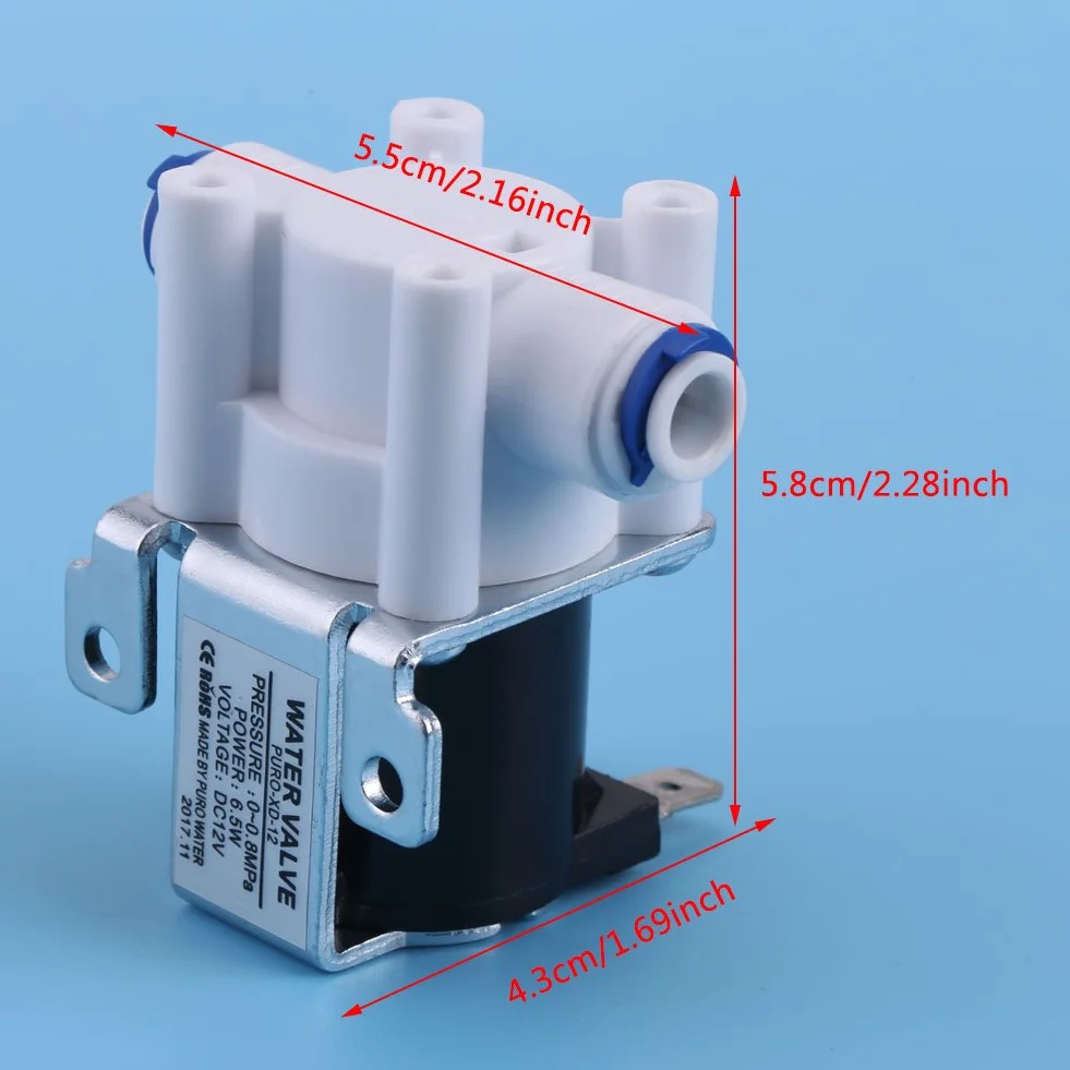 Zawór wodny ， Zawór wodny DC 12V 1/4 cala Szybkozłączka Elektrozawór wlotu wody Szybkozłączka Elektrozawór wody Normalnie zamknięty ， 0-0,8Mpa ， 6,5W