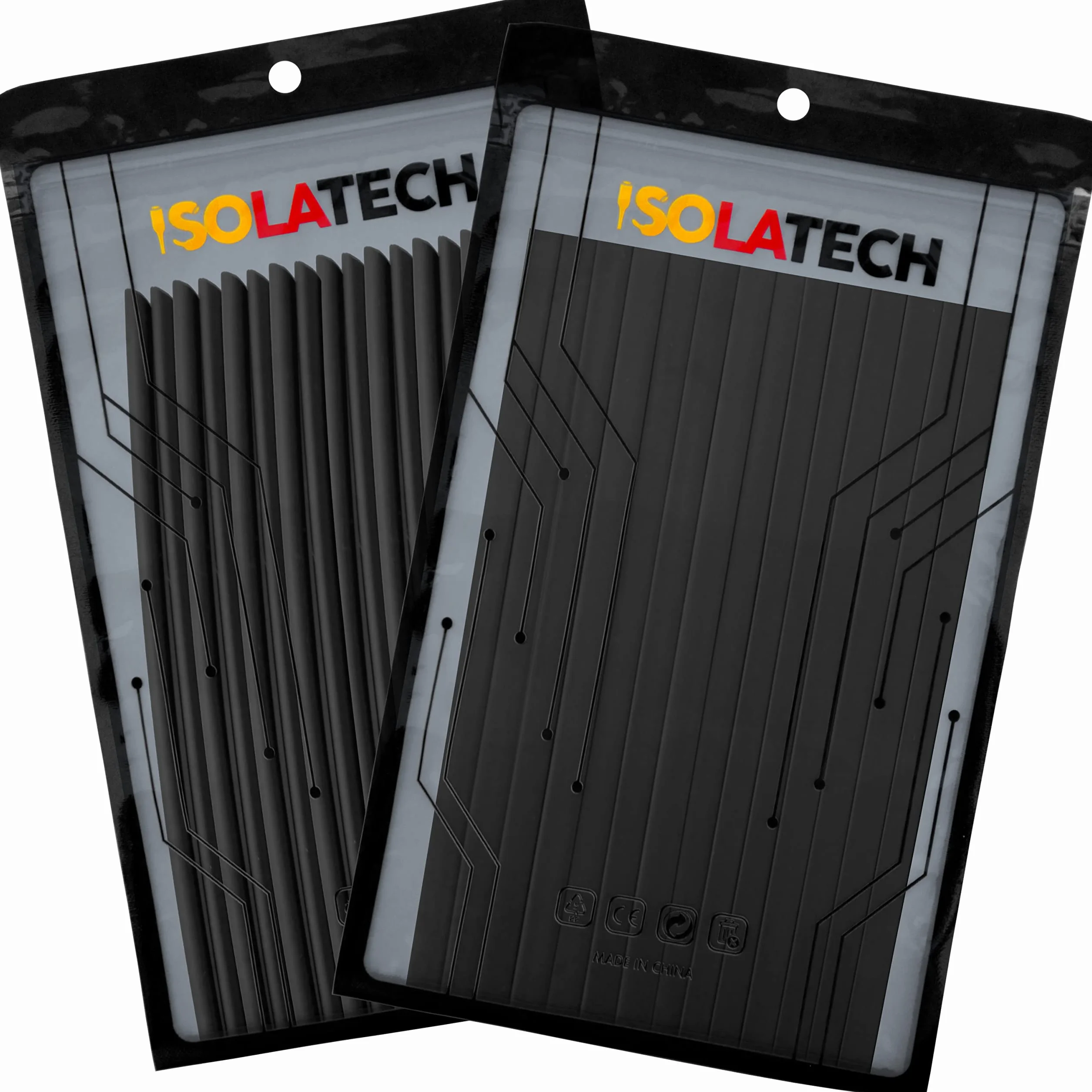 ISOLATECH zestaw rurek termokurczliwych 3:1 Ø6mm 3,8m Ø9mm 2,8m czarny do izolacji Odporne na UV