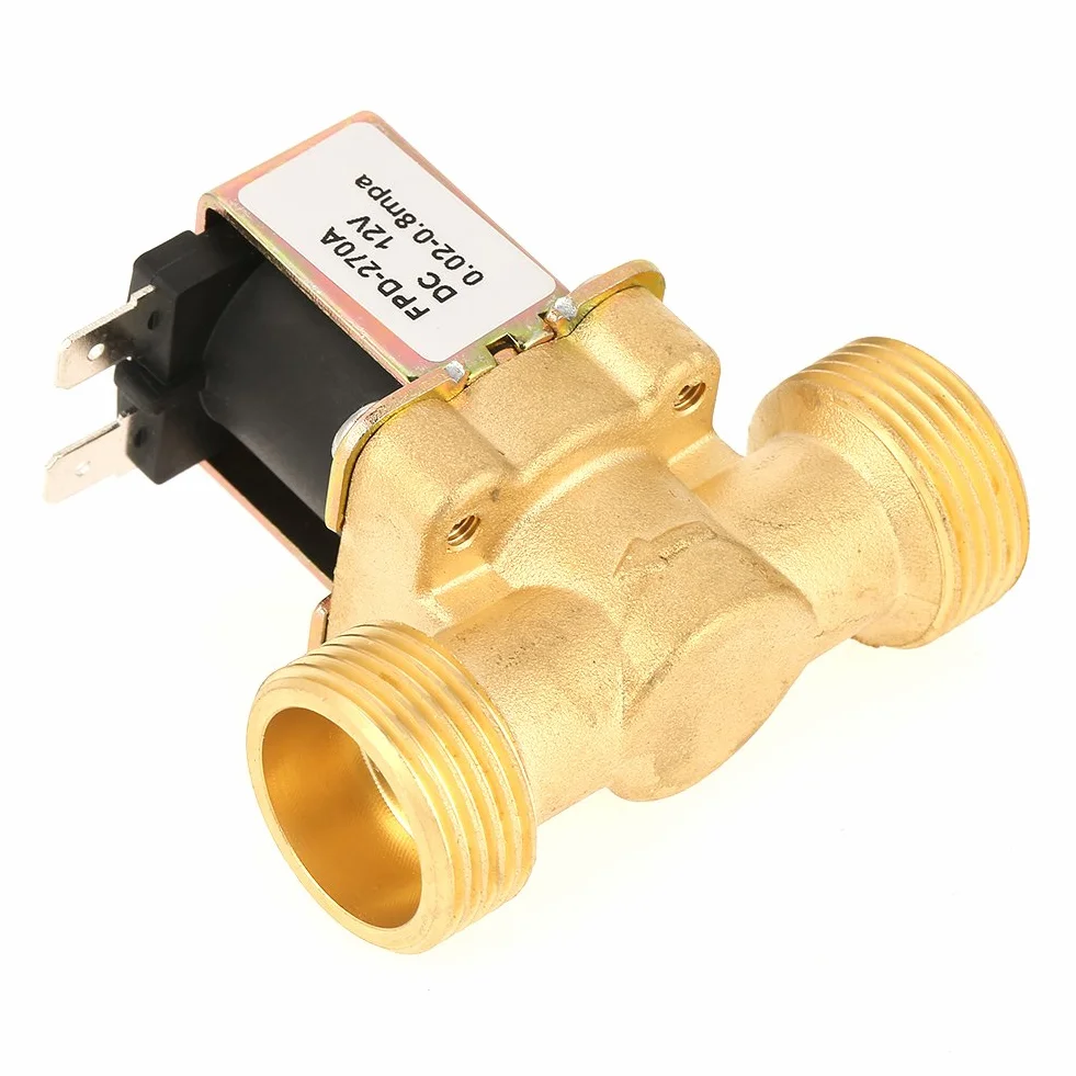 Elektrozawór elektromagnetyczny DC 12V G3/4 normalnie zamknięty mosiężny
