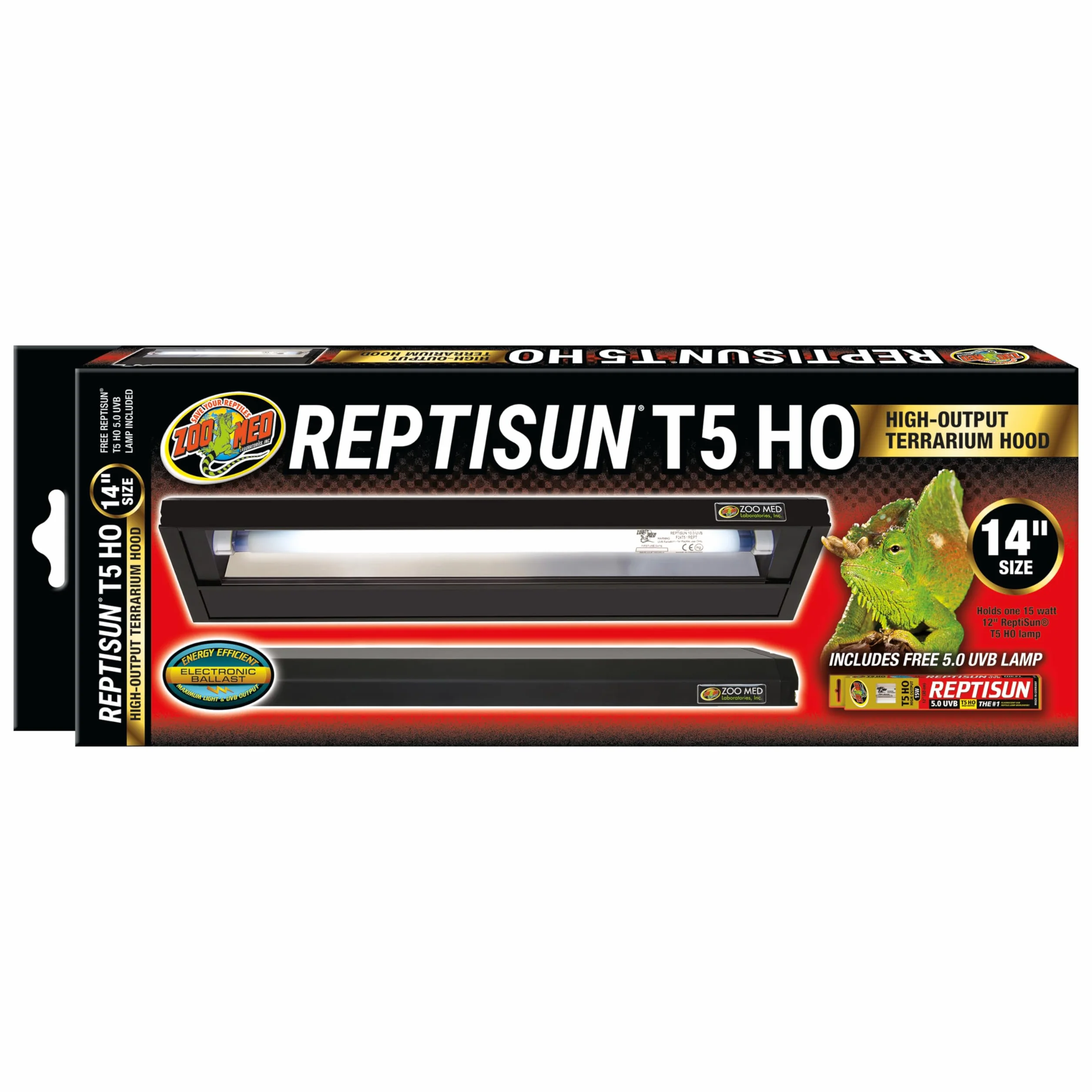 Zoo Med LF-70e ReptiSun T5 UVB lampa nasadowa, 30 cm do terrariów, 1 sztuka (1 opakowanie)