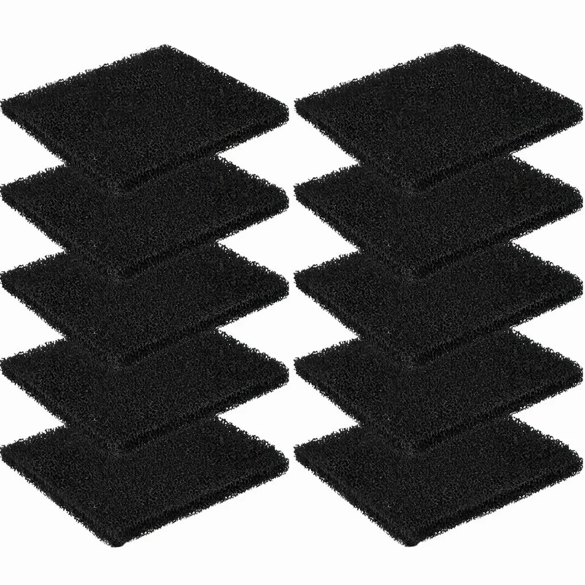 10 sztuk filtrów z węglem aktywnym, do kuwety, pojemnika na kompost | 11,5 x 10,5 cm zamiennik do kuwety, pojemnika na kompost, filtry z węglem aktywnym, filtr z węglem aktywnym