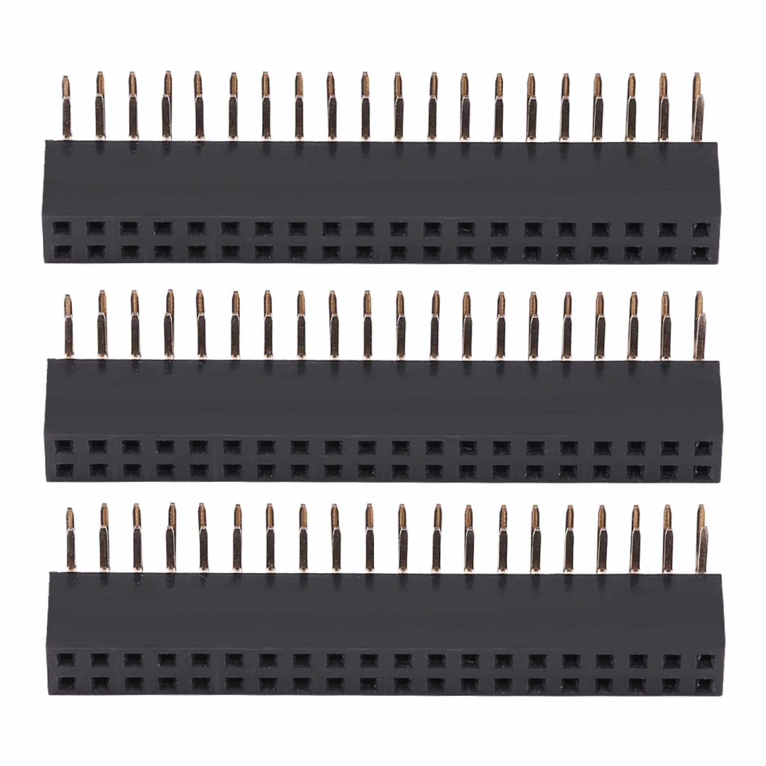 Żeńskie nagłówki PCB złącze pasek 2 x 20 pinów 2,54 mm kąt prosty