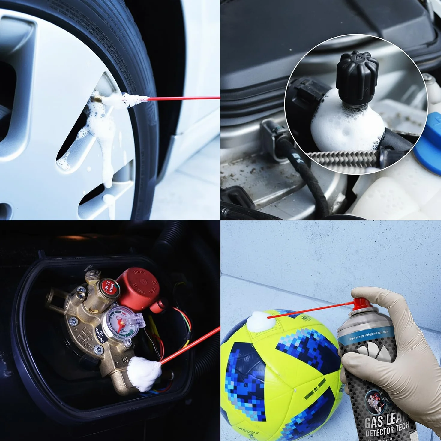 AABCOOLING Detektor Nieszczelności 300ml Wykrywacz Wycieków w Sprayu - Profesjonalny Tester do Instalacji Gazowych, Wodnych, Pneumatycznych i Klimatyzacji - Bezpieczny i Skuteczny
