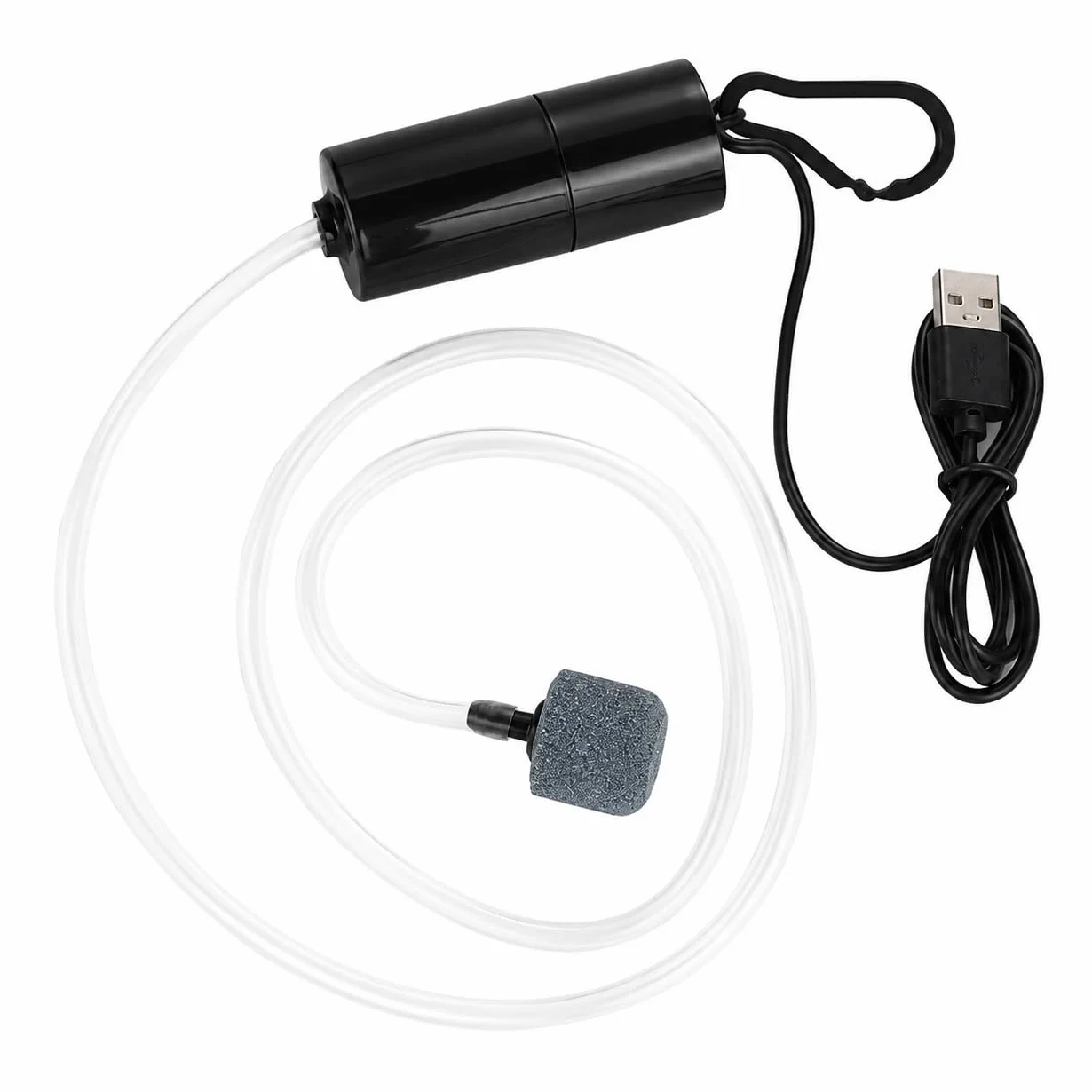 Mini pompka powietrza do akwarium z wtyczką, 1 W, cicha pompa tlenu z kamieniem powietrznym, wąż silikonowy, do bezpośredniego użytku