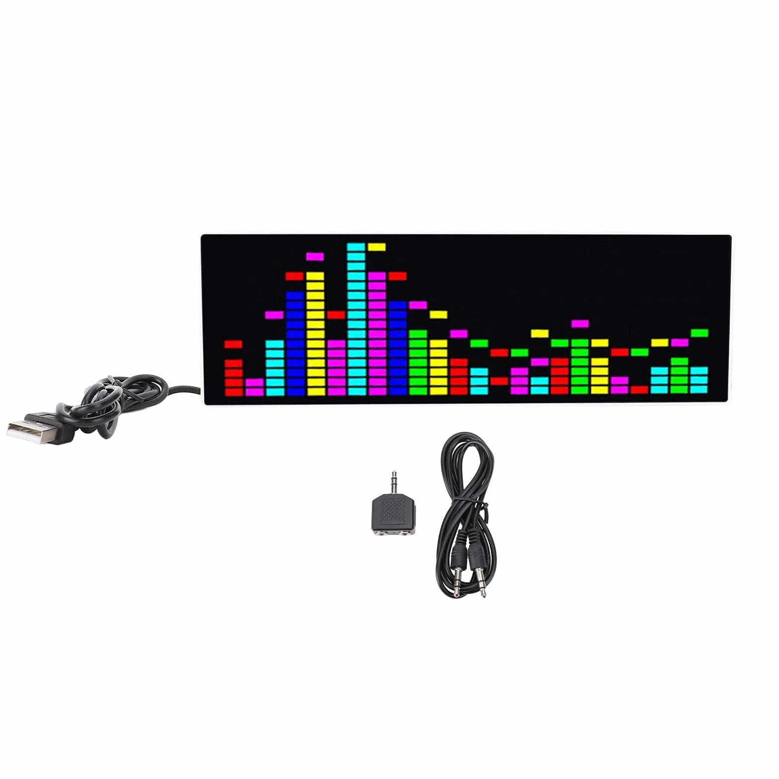 Wyświetlacz Widma Muzycznego, Analizator Muzyki LED, Analizator Widma Audio, Rhythm Light Level Sensor Clock Wyświetlacz, 12 Dynamicznych i 7 Efektów Kolorowych