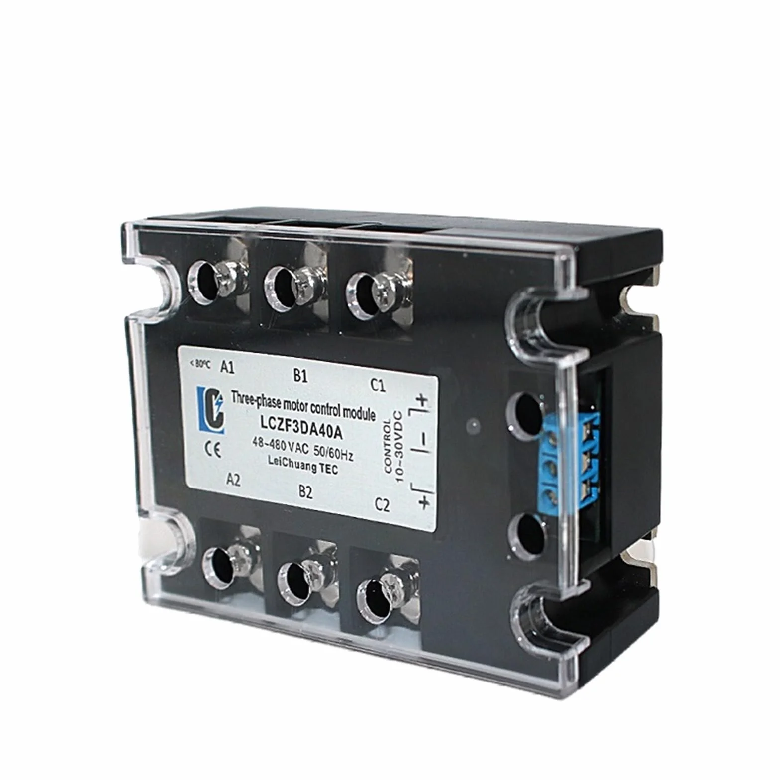 LCZF3DA Trójfazowy moduł sterujący silnika DC/AC Przekaźnik półprzewodnikowy 40A 10-30V DC 40-480V AC
