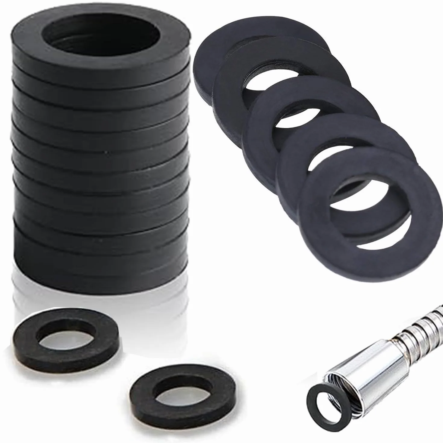30 sztuk podkładek do węża prysznicowego, gumowe podkładki do węża prysznicowego 1/2" (1/2"), pierścień uszczelniający do głowicy prysznicowej i przyłącza kranu
