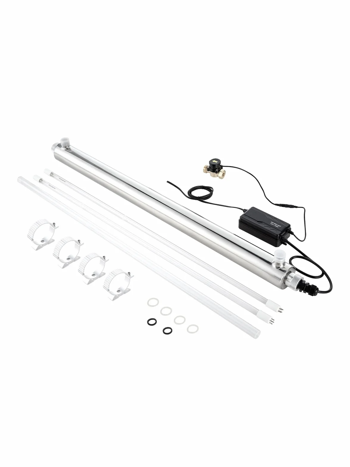 VEVOR Oczyszczacz wody UV, 55 W, 45,4 l/min, uniwersalny ultrafioletowy filtr do wody 220 V z obudową ze stali nierdzewnej, do całego domu z tuleją kwarcową, do picia, czyszczenia