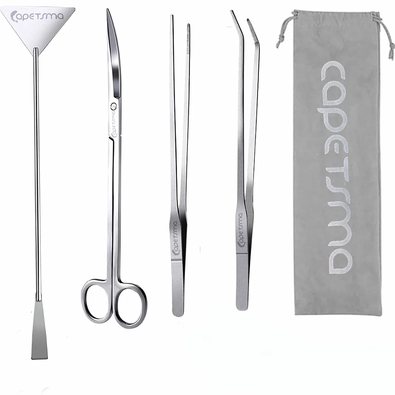 Capetsma Aquascaping Tools, długie narzędzia ze stali nierdzewnej, zestaw startowy do akwarium