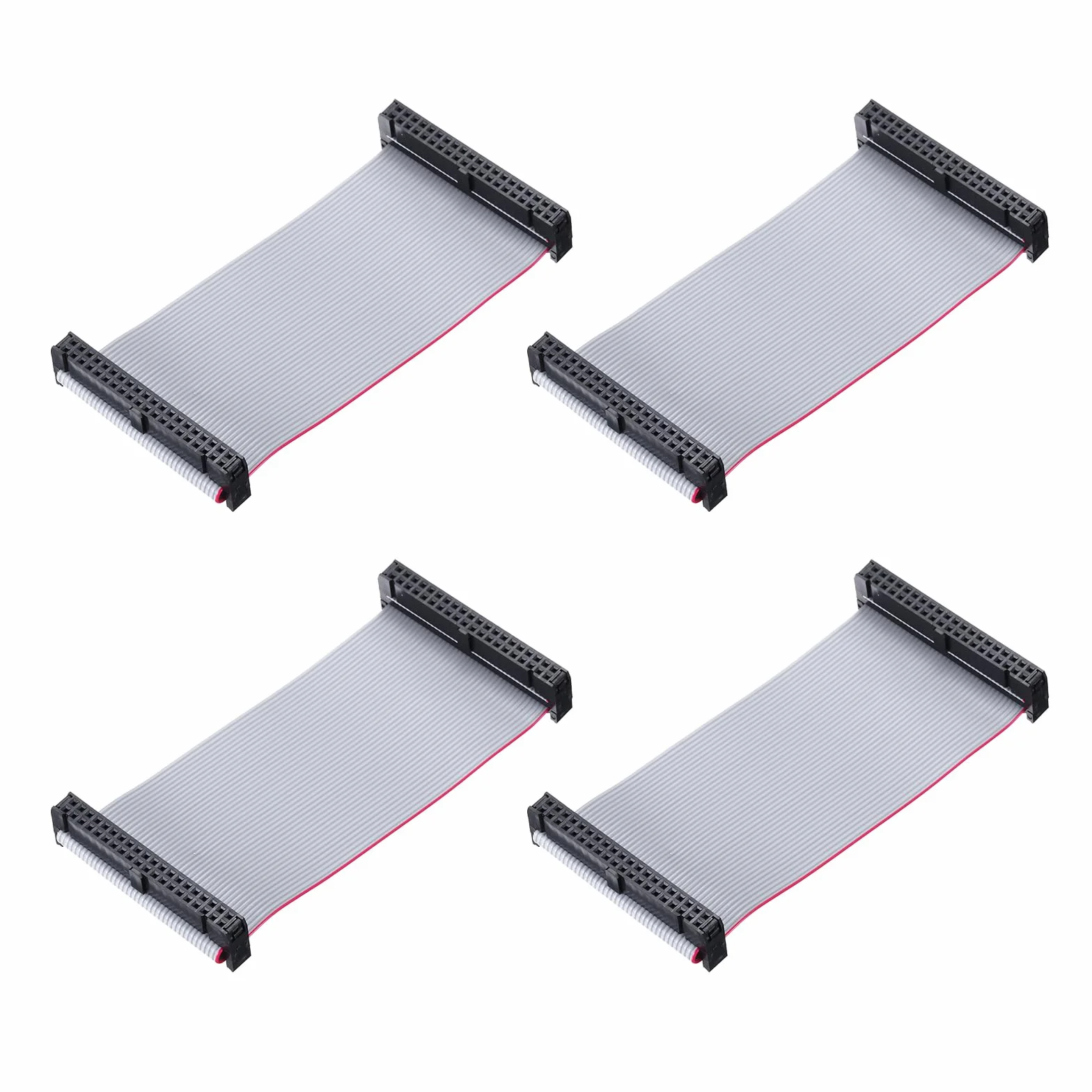 QUARKZMAN 4 szt. IDC płaski kabel taśmowy, 2,54 mm siatka 50 mm szerokość 10 cm długość 40 pin FC do FC złącze płaskie kabel Jumper do PC, wyświetlaczy LED