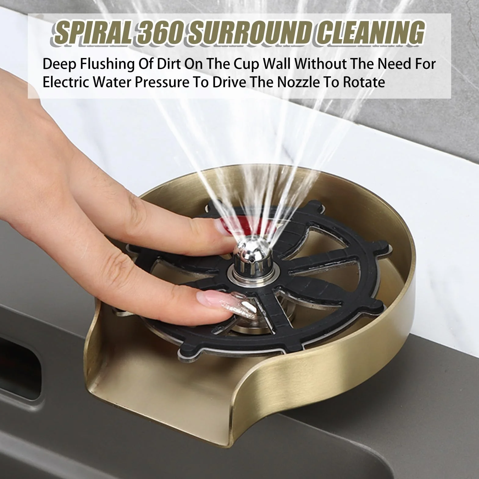 Household Bottle Washing Machine Quick Cup Washer Kitchen Sink Accessories Black