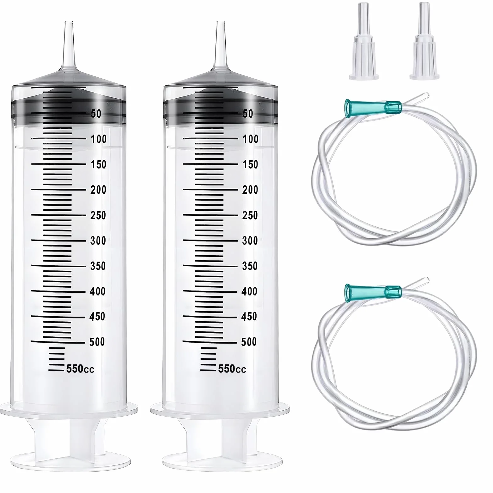 2 duże strzykawki 250 ml, 350 ml, 550 ml, plastikowa strzykawka z wężem, syringi do pomiaru płynów, strzykawka dozująca dla przemysłu, indywidualnie uszczelniona strzykawka, plastikowa strzykawka do