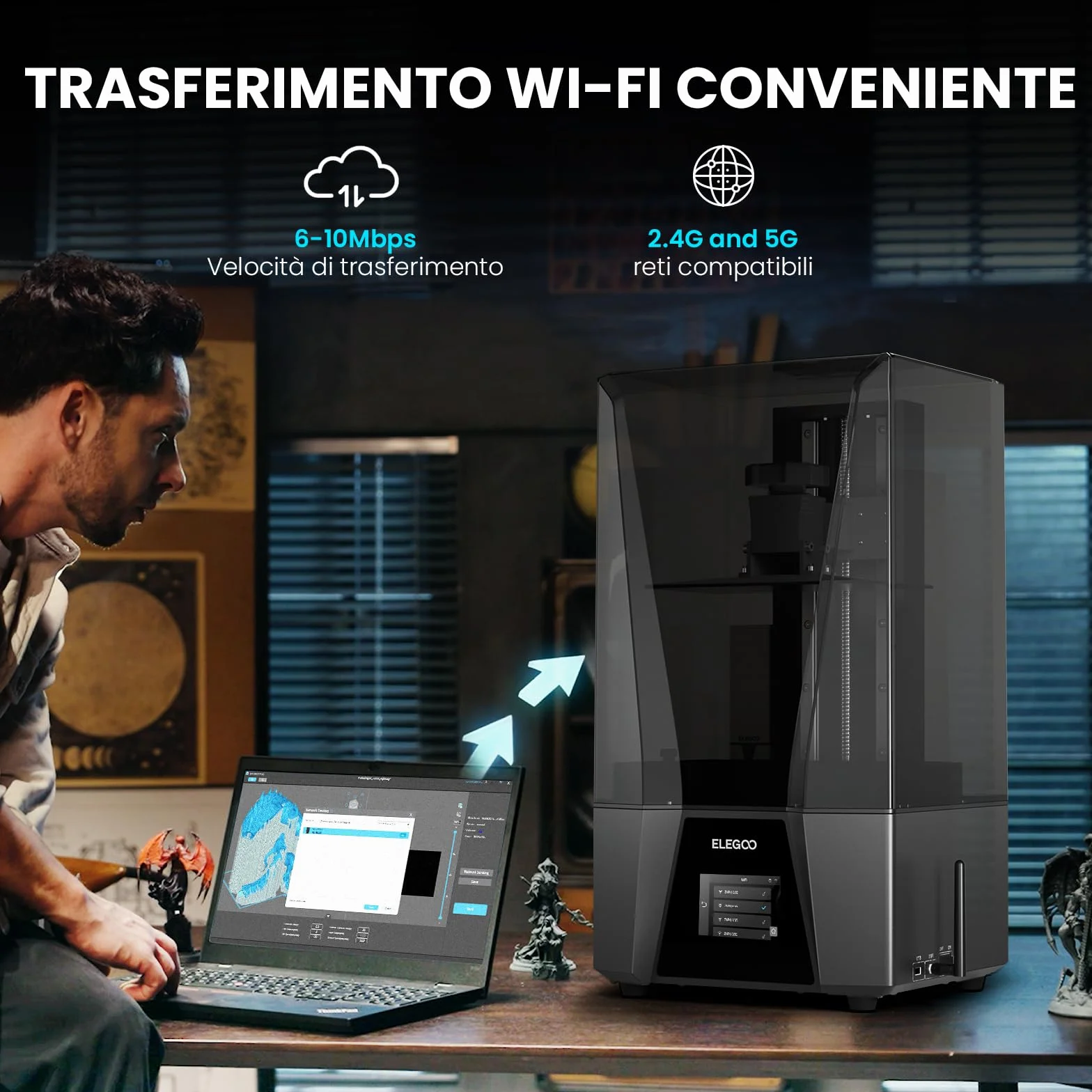 ELEGOO Saturn 3 UItra MSLA 3D Drukarka, Drukarka 3D Z Żywicy Biurkowej Z 10-Calowym Monochromatycznym Wyświetlaczem LCD 12K, Transfer Wi-Fi, 218,88 X 122,88 X 260 mm³ Duży Rozmiar Wydruku