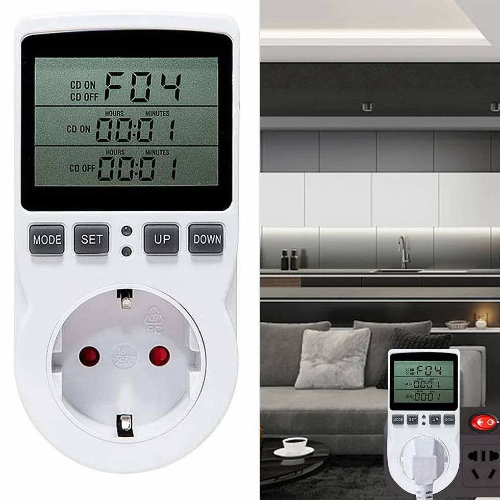 Foreverup Cyfrowy Termostat Wtyczka 230V, Regulator Temperatury z Sondą do Inkubatora Cieplarnianego Akwarium Gad