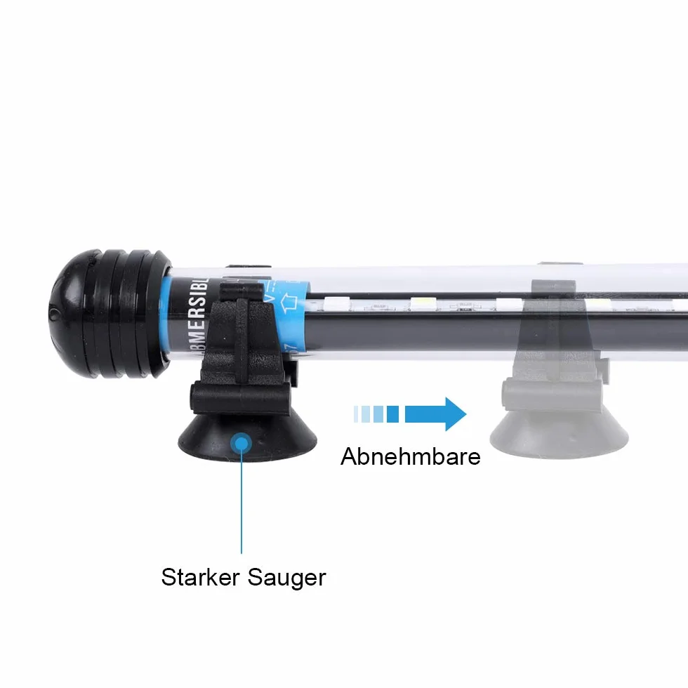VARMHUS LED 18-112 cm do akwarium akwarium światło odporne na pranie akwarium napowietrzanie, lampa Stecker EU Unterwasser LED Listwy świetlne (biały i niebieski, 71 cm)