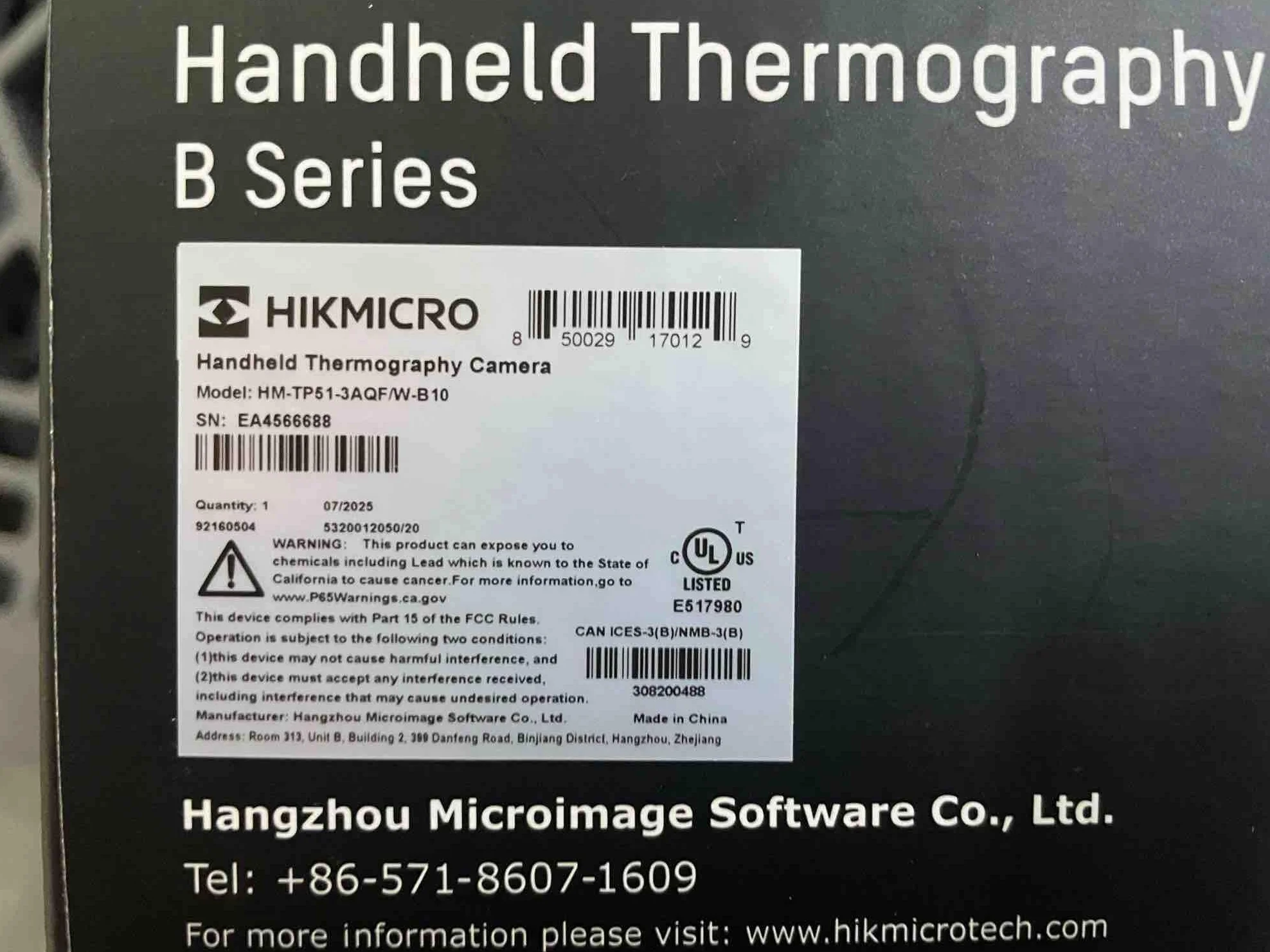 HIKMICRO B10 Kamera termowizyjna 256x192 IR 2MP 25Hz 3.2" LCD IP54 -20°C~550°C