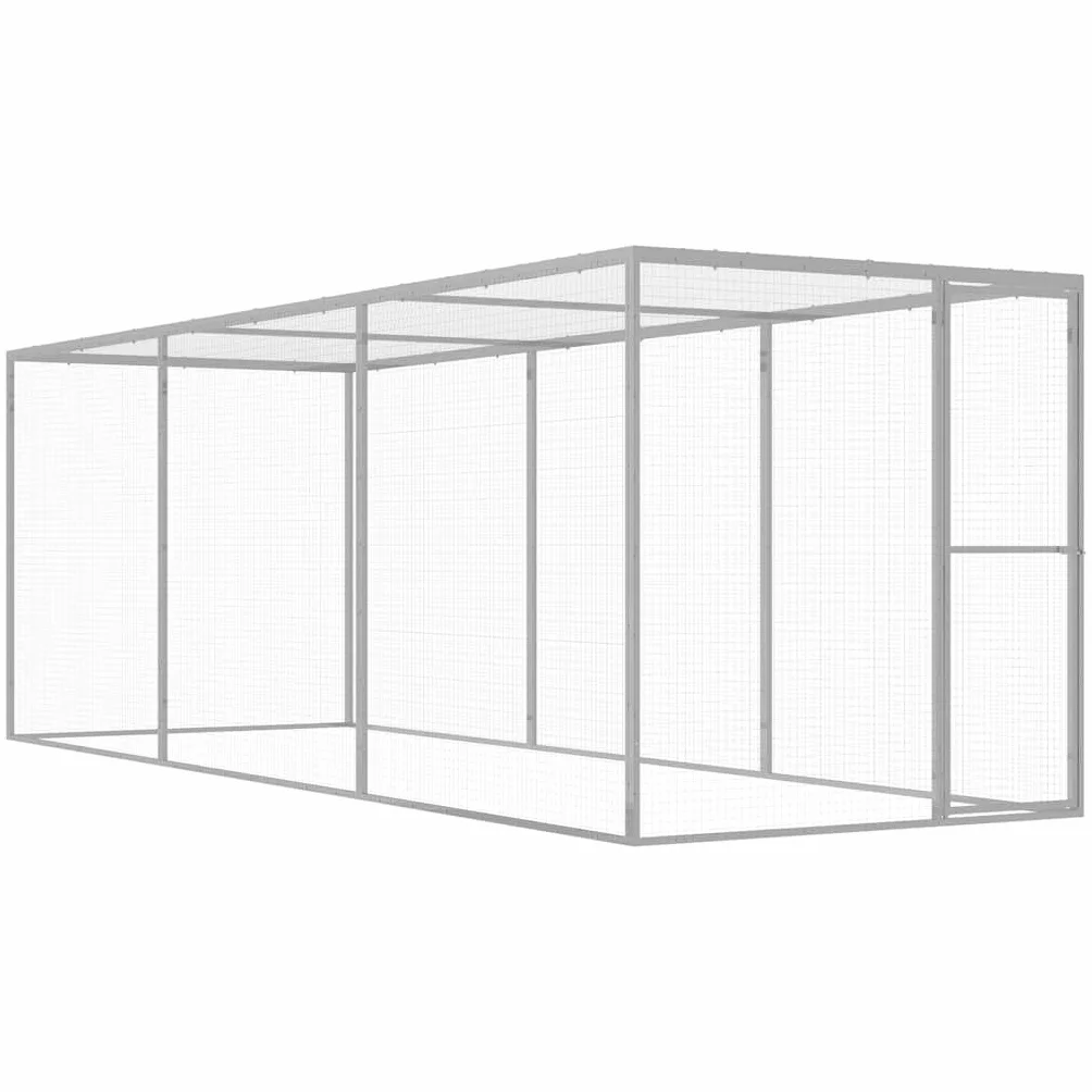 Klatka dla kota 4,5 x 1,5 x 1,5 m, ocynkowana stal z drzwiami, wytrzymała klatka dla gryzoni, małych zwierząt, świnek morskich, królików, fretek, do użytku wewnątrz i na zewnątrz