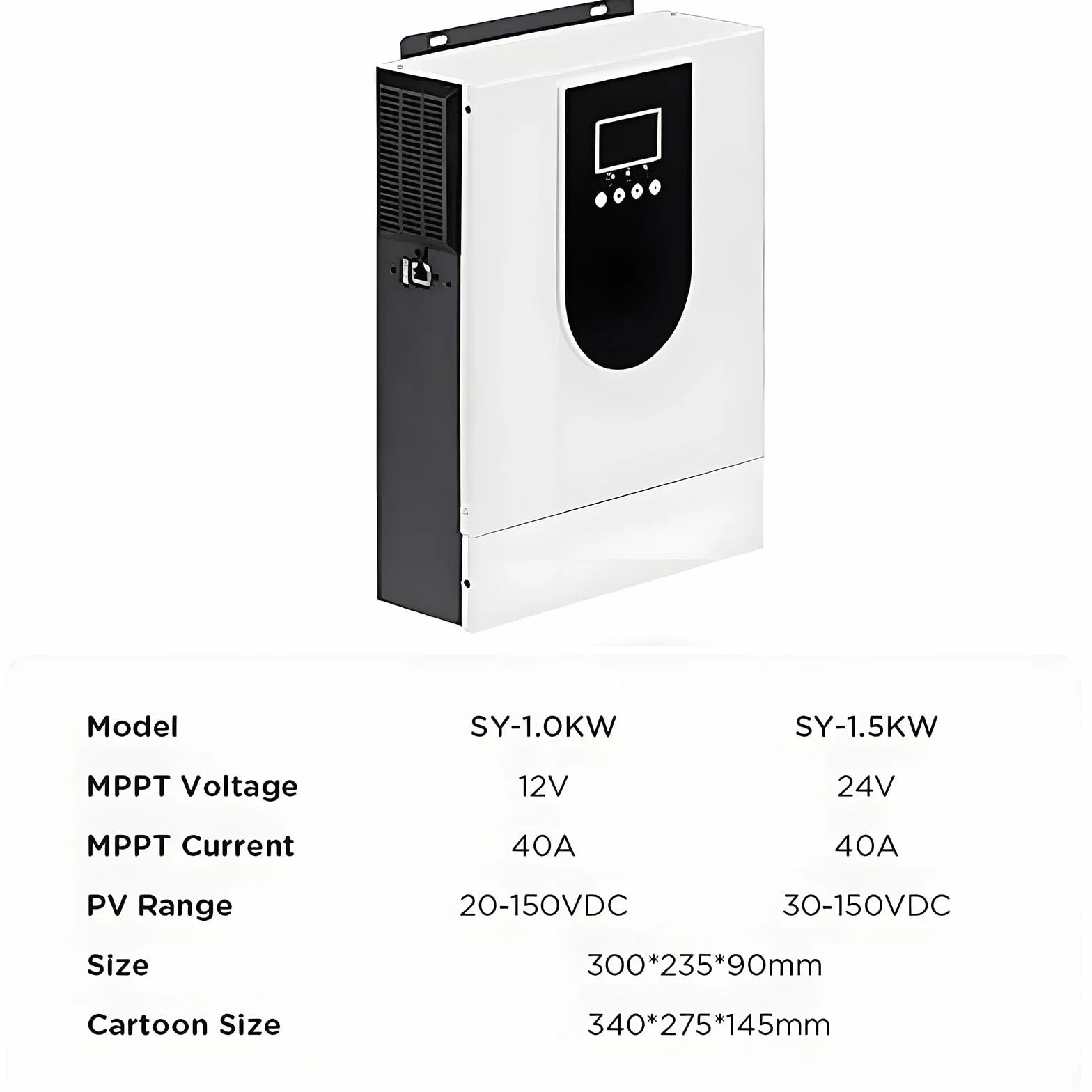 Hybrydowy falownik solarny 1,0-10,2 kW DC12/24/48V AC220V 50Hz czysta fala sinusoidalna MPPT