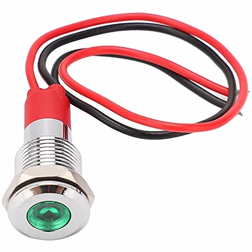 Metalowa Lampka Kontrolna LED Wodoodporna Lampka Sygnalizacyjna Wskaźnik Zasilania LED Lampka Ostrzegawcza 10mm(220V)
