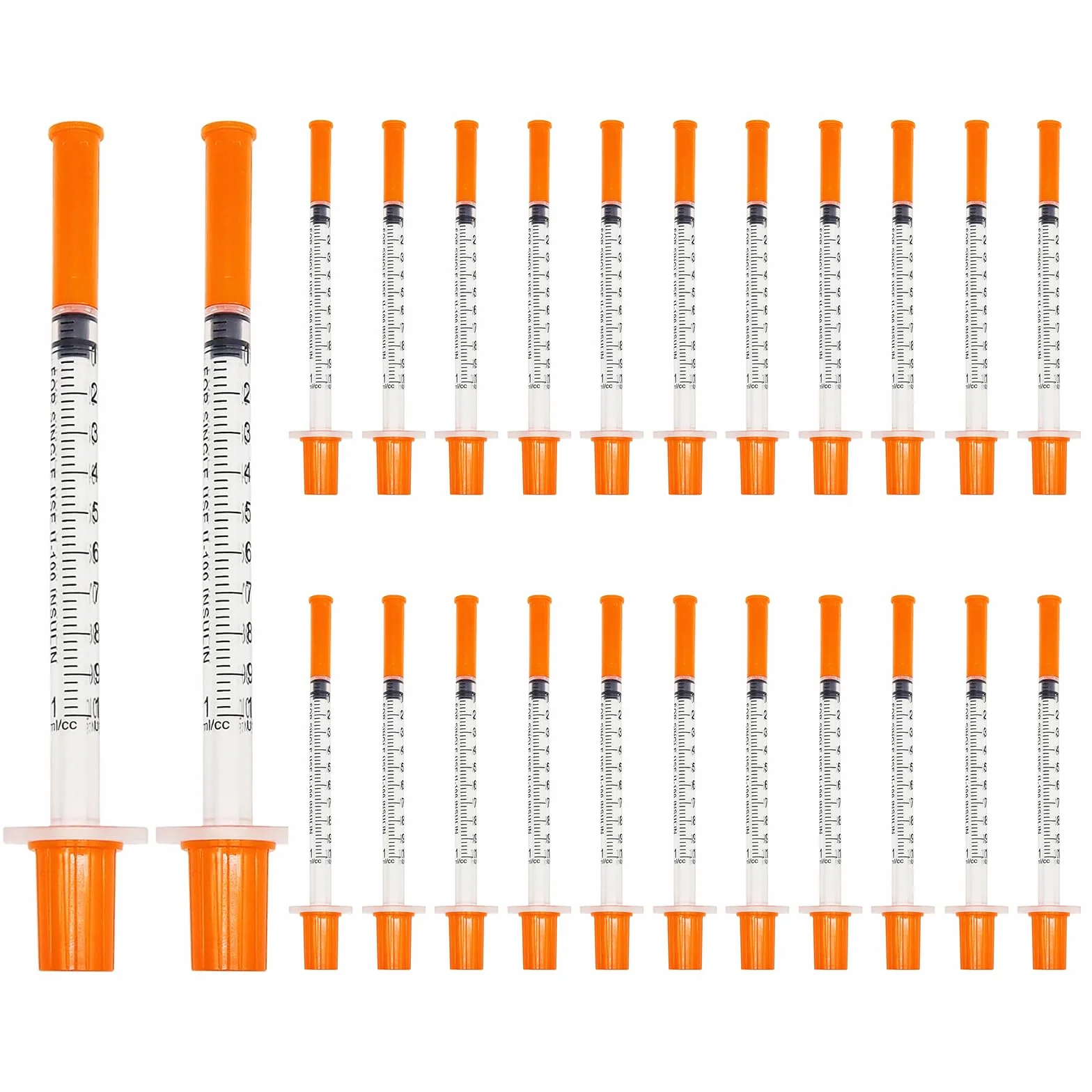 50 sztuk strzykawek 1 ml, 30 G-13 mm, sterylne strzykawki z tworzywa sztucznego z nasadkami, strzykawka z siarą, 1 ml, do karmienia małych zwierząt domowych, nawadniania roślin i przemysłowych