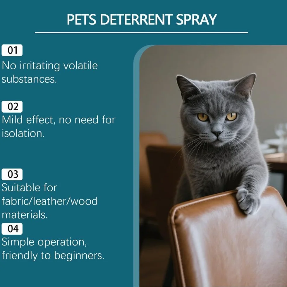 Spray odstraszający koty – naturalny spray do mebli dla kotów, bezpieczny środek treningowy do użytku wewnątrz i na zewnątrz, do oznaczania moczu i odporny na zarysowania