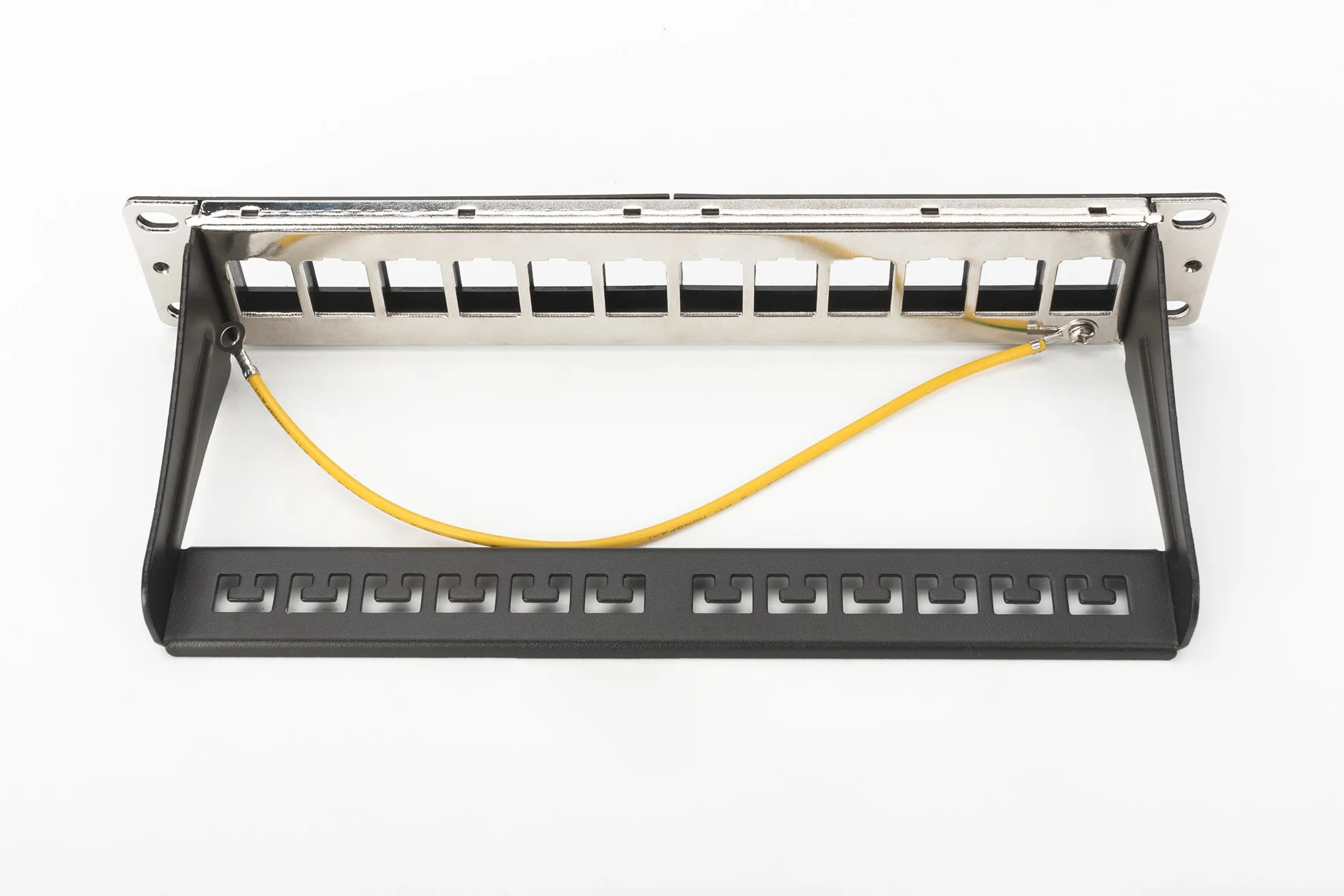 DIGITUS panel krosowy modułowy 12 portów 10-calowy 1U Keystone ekranowany czarny