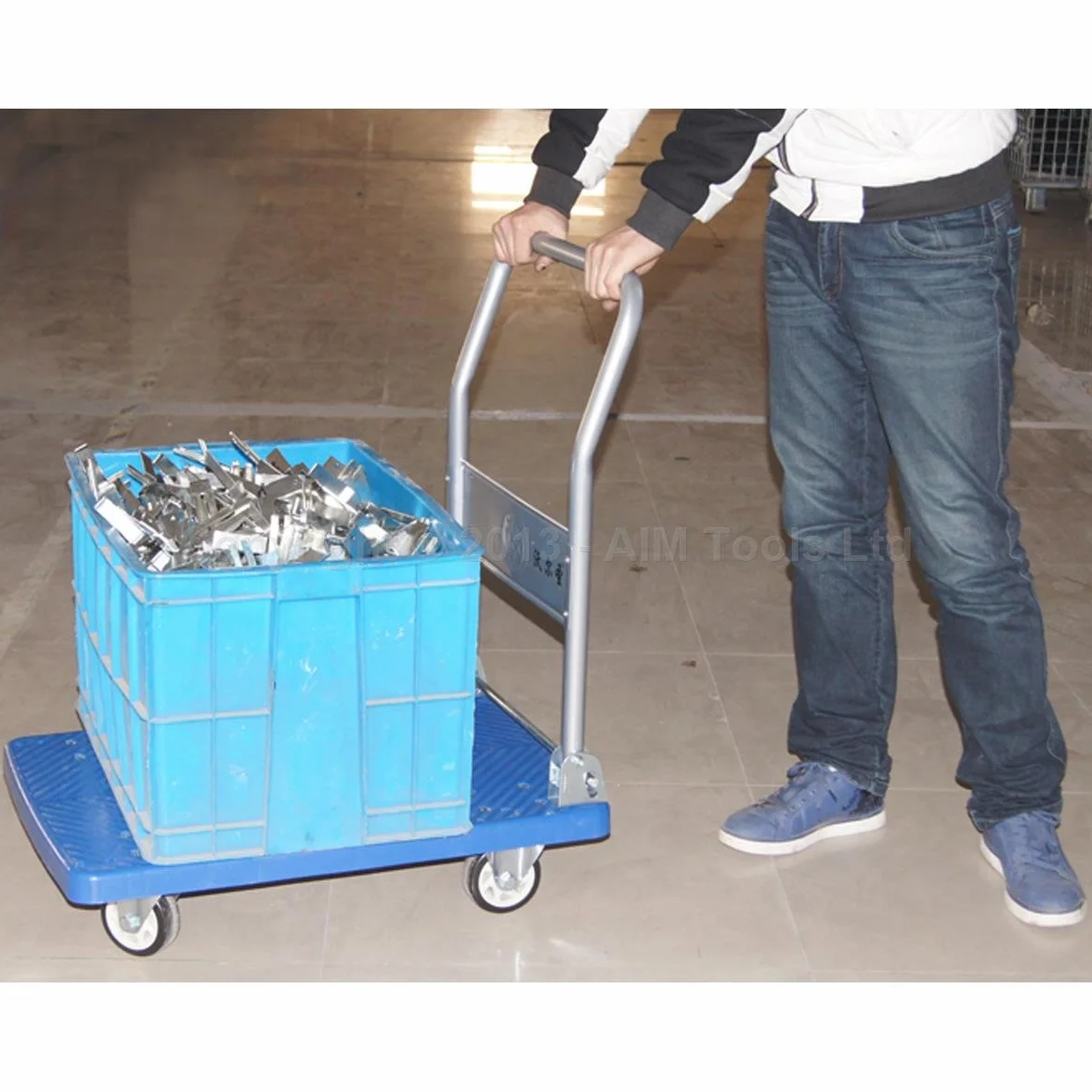 Plastikowy wózek magazynowy składany 150 kg