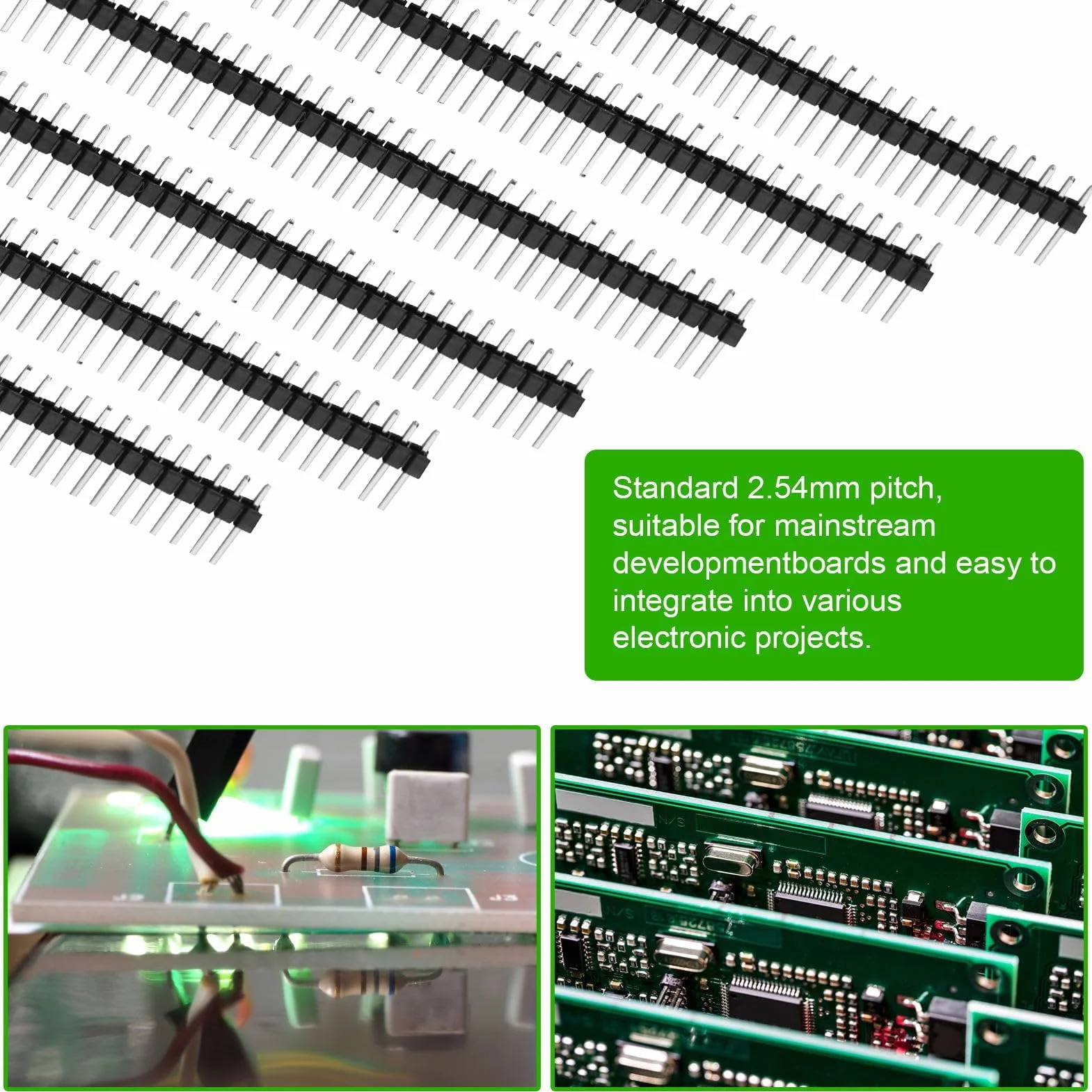 Straight Single Row Header Connector 2,54 mm Pitch 1x40 Pins 50 szt.