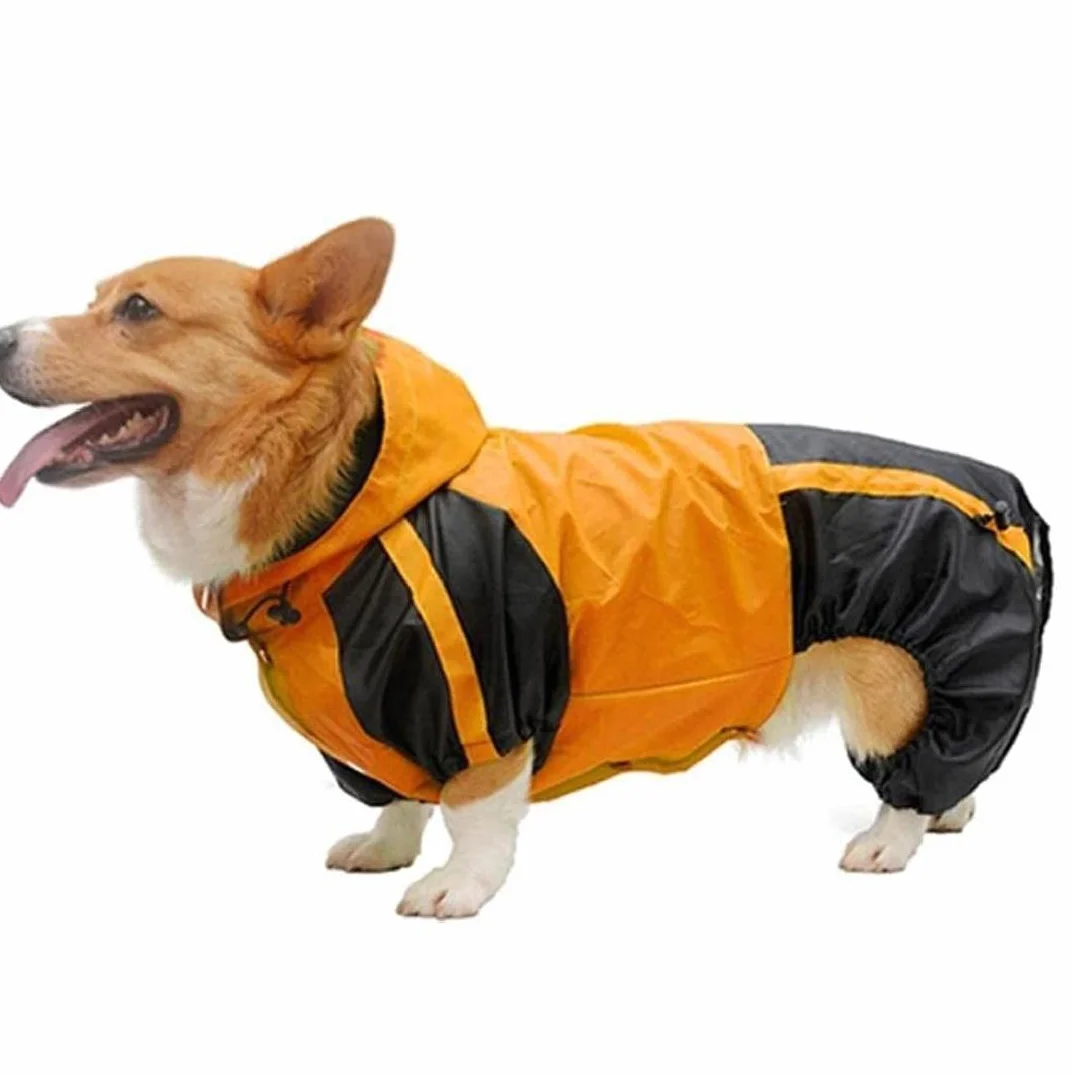 Płaszcz przeciwdeszczowy dla psa ubrania dla zwierząt kombinezon wodoodporna odzież Welsh Corgi płaszcz przeciwdeszczowy dla psa z kapturem przeciwdeszczowy strój dla zwierząt domowych