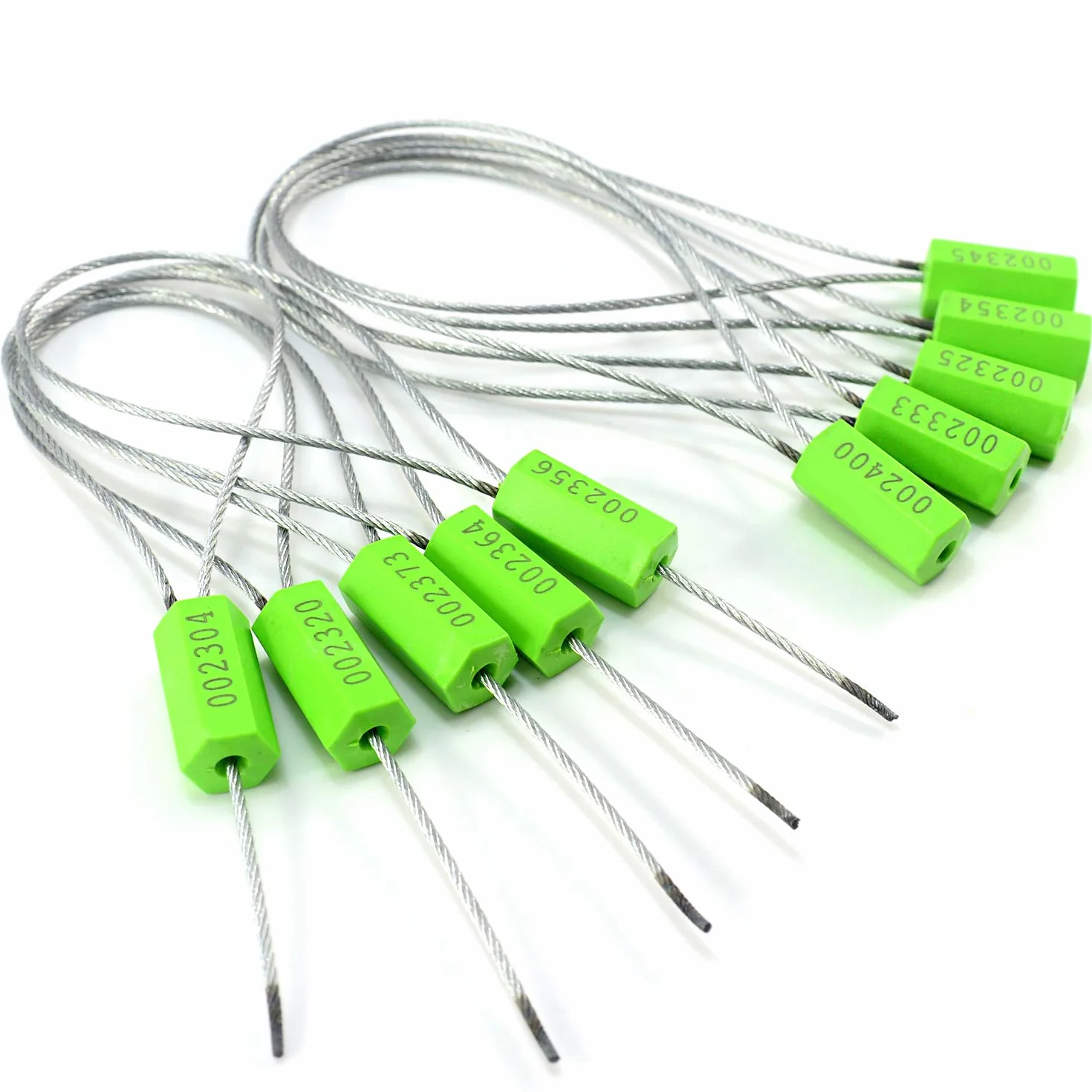 Plastikowa plomba 500 szt. plomby stalowej, metalowej plomby transportowej, etykiety zabezpieczające.(Green,100 PCS)