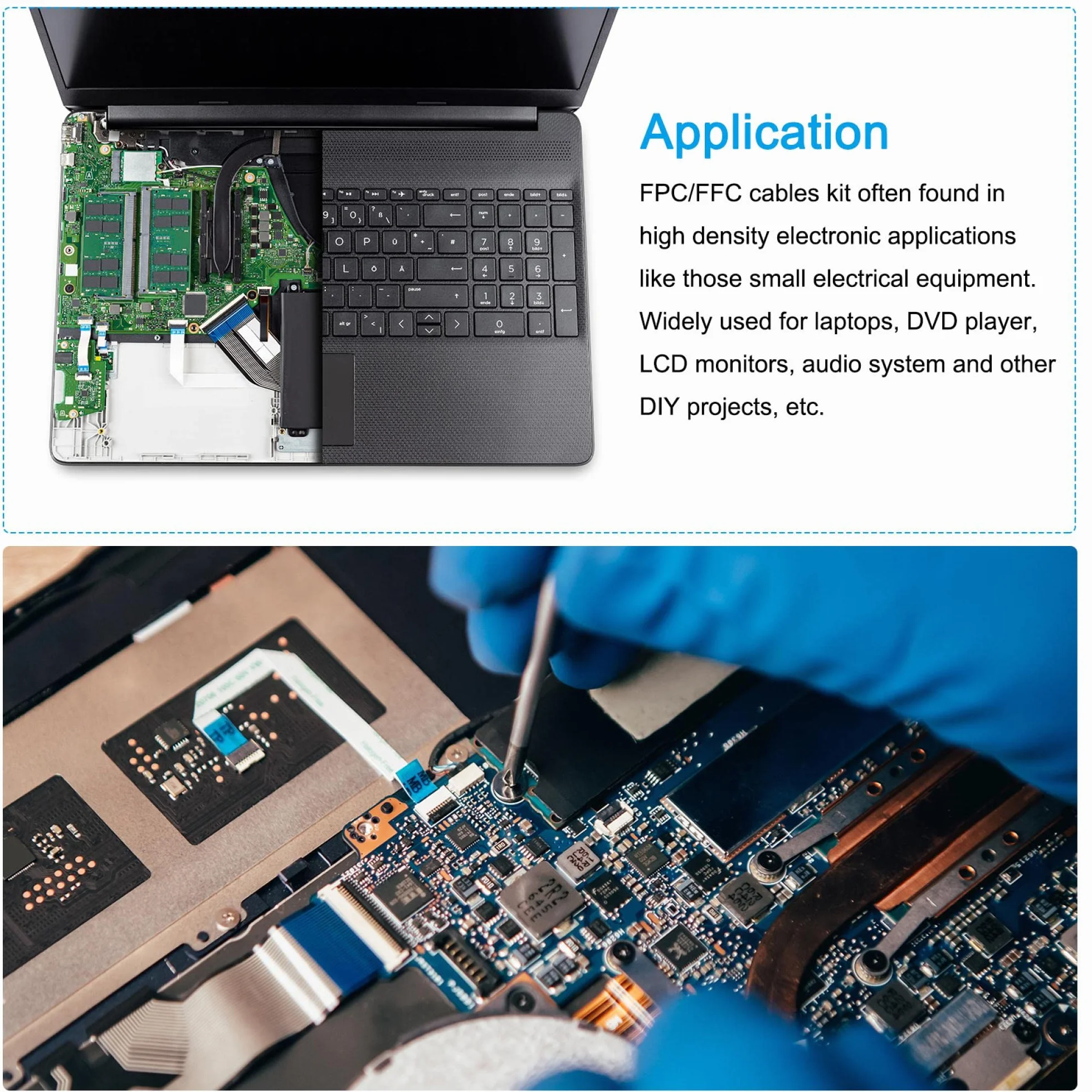 sourcing map Zestaw 10 kabli FFC FPC 8 pinów 0,5 mm 100 mm typ A do drukarki LCD 3D