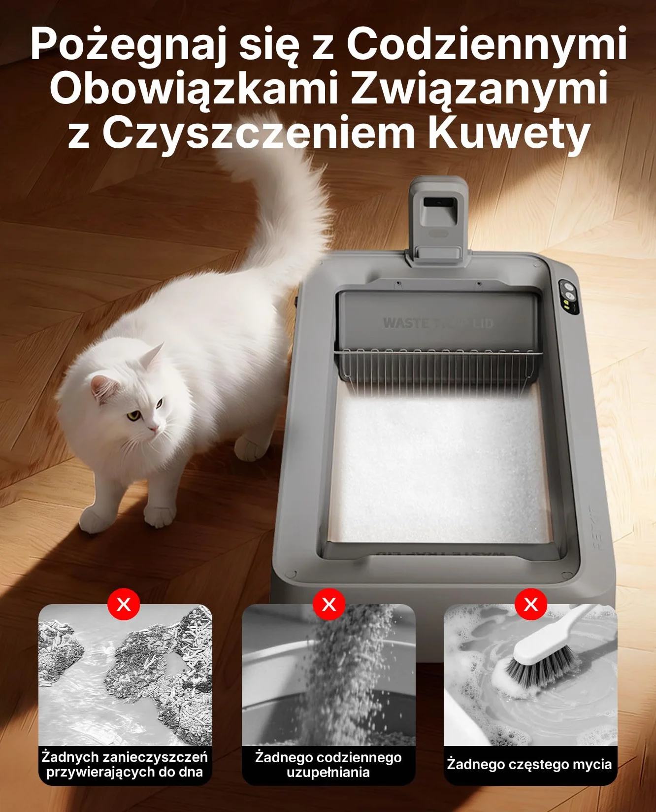PETKIT Zestaw do Krystaliczny Żwirek dla Kotów, do PUROBOT CRYSTAL DUO Samoczyszcząca Kuweta dla Kotów, Podwójne Zbieranie Odpadów, Wymienna Tacka, Kontrola Zapachów, Wyższa Chłonność, 4 Sztuki
