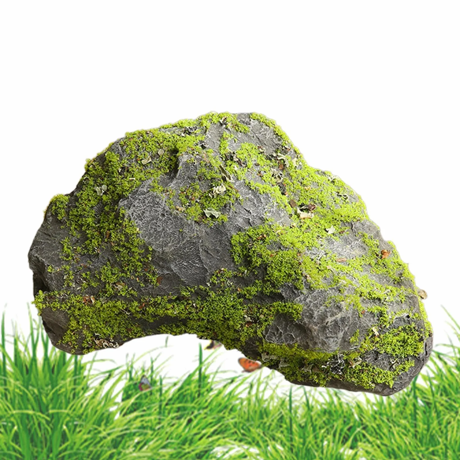 Sztuczny kamień krajobrazowy do dekoracji | Realistyczne Dekoracje Omszałych Głazów | Imitacja głazu | Do Stawu, Ogrodu Przydomowego, Na Zewnątrz, Terrarium, Akwarium, Zbiornika oraz Ogrodu