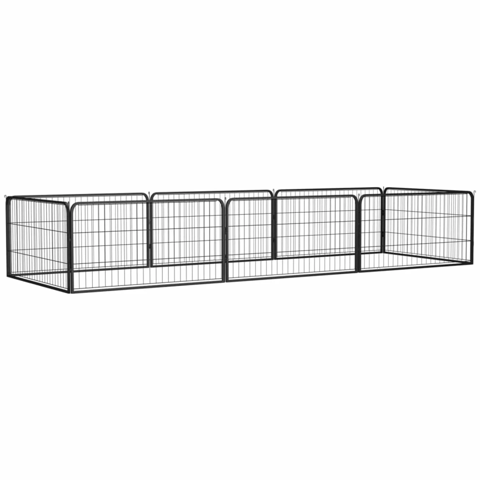 ShGaxin Pudełko dla psów 8 paneli czarne 100 x 50 cm stal malowana proszkowo, artykuły dla zwierząt, zwierzęta domowe - artykuły, artykuły dla psów, legowiska i kojce dla psów-3115967