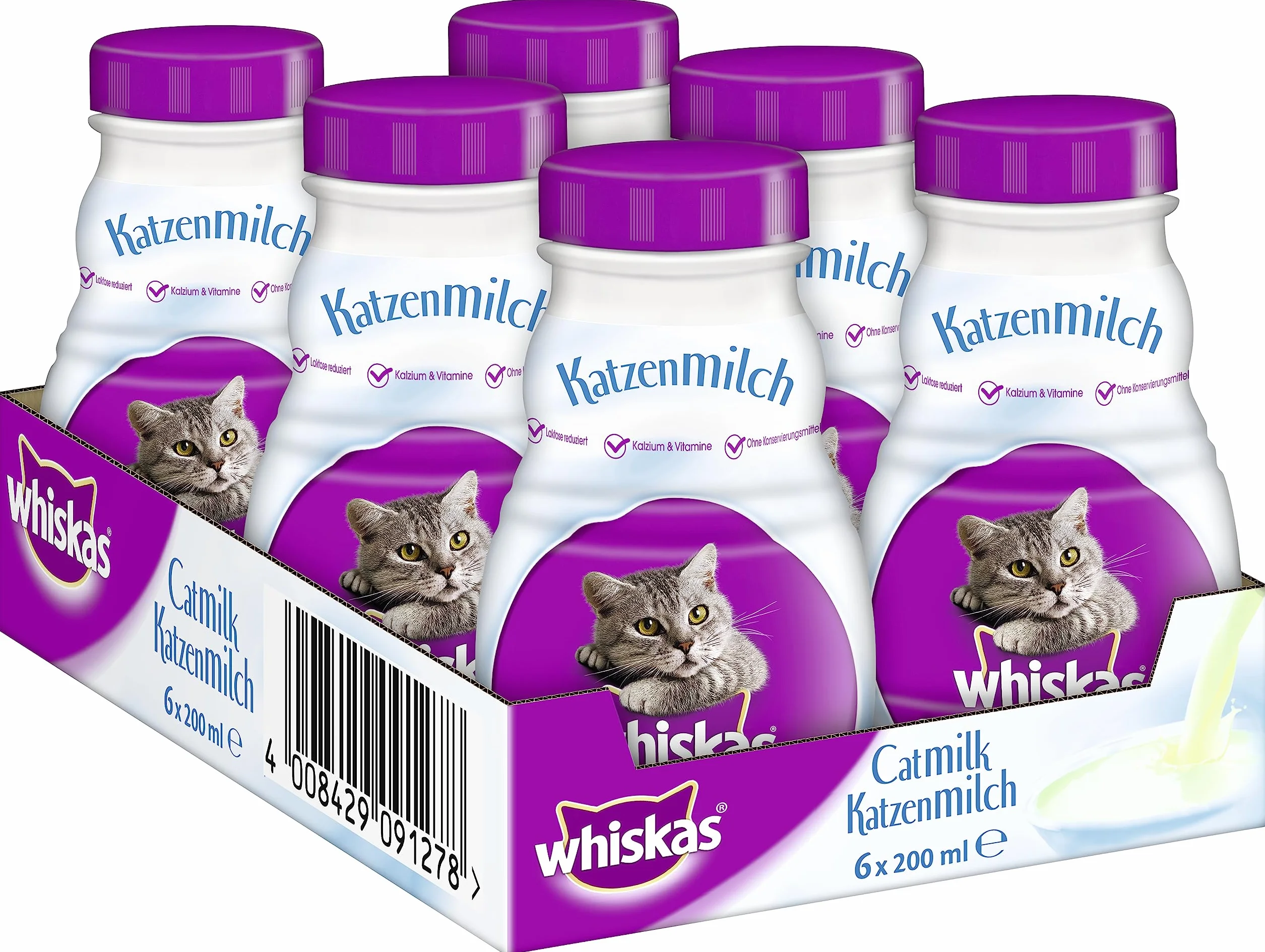 Whiskas Mleko dla kotów od 6 tygodni bez laktozy 6 x 200 ml