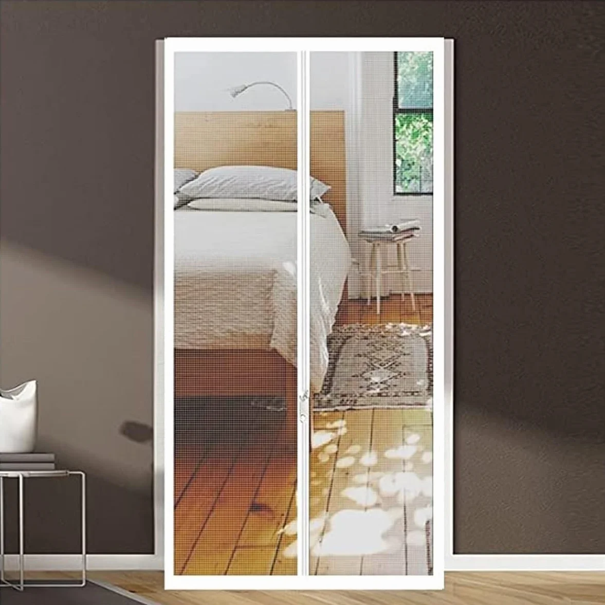Ulepszona Bramka Dla Kota Z Zabezpieczeniem Dla Zwierząt 85x200 Cm, Bramka Dla Zwierząt Z Zamkiem Błyskawicznym Po Obu Stronach, Wolność Dla Kotów I Psów, Idealna Do Drzwi Balkonowych, Sypialni, Drzwi