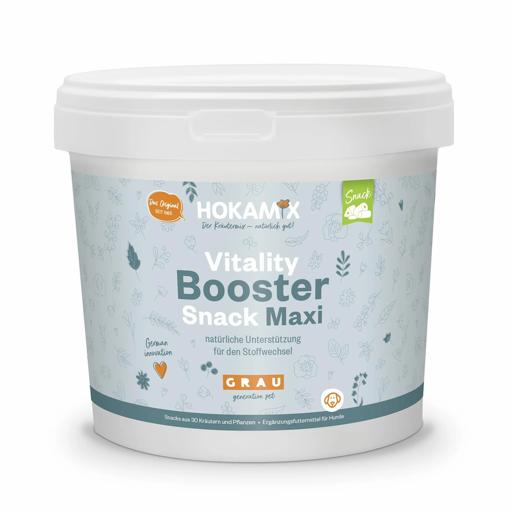GRAU - Oryginalny produkt - HOKAMIX30 Snack Maxi, zdrowa przekąska z 30 ważnymi ziołami, 1 opakowanie (1 x 4,5 kg), karma uzupełniająca dla psów