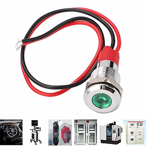 Metalowa Lampka Kontrolna LED Wodoodporna Lampka Sygnalizacyjna Wskaźnik Zasilania LED Lampka Ostrzegawcza 10mm(220V)