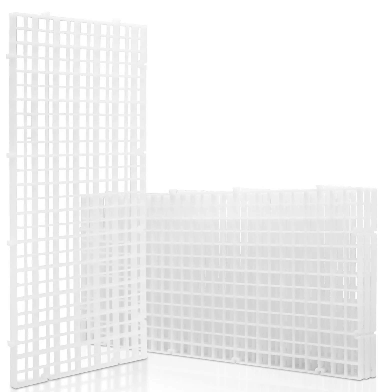 LINLAN 4 sztuki 15x30 cm (5.9x11.8 cala) siatka akwariowa z tworzywa sztucznego, przegródka do akwarium, siatka jajeczna do filtracji DIY i ochrony dna w aquascapingu (Biały - bez akcesoriów)